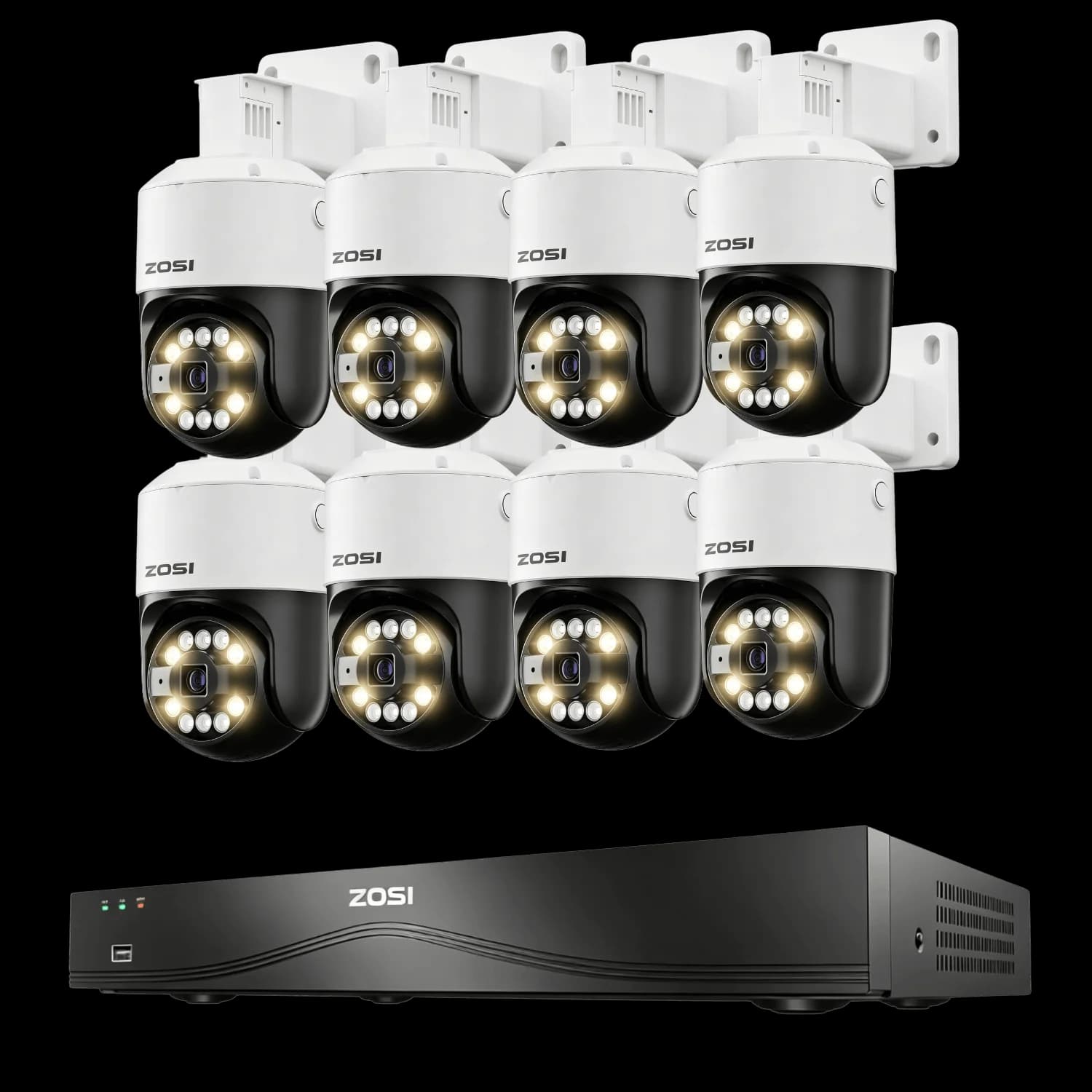 C296B 12-Camera White 4K 16-Channel PoE System — 8TB — No Camera Cables