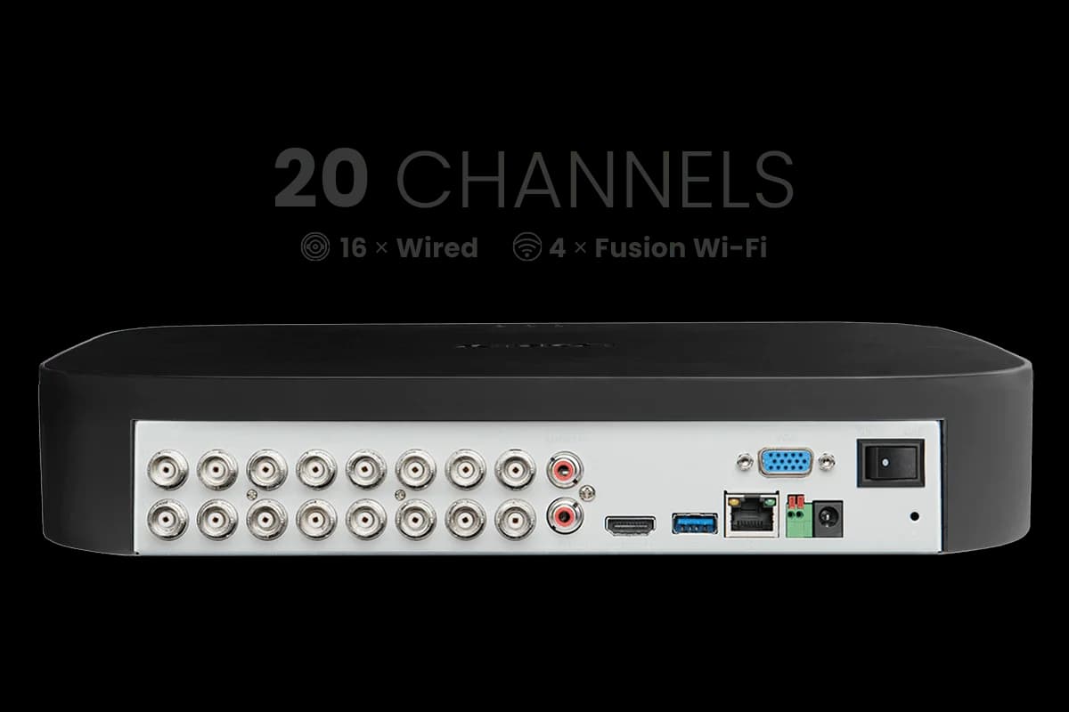 Lorex 4K 20 Camera Capable (16 Wired and 4 Fusion Wi-Fi) 2TB Wired DVR System with 8 Smart Deterrence Cameras
