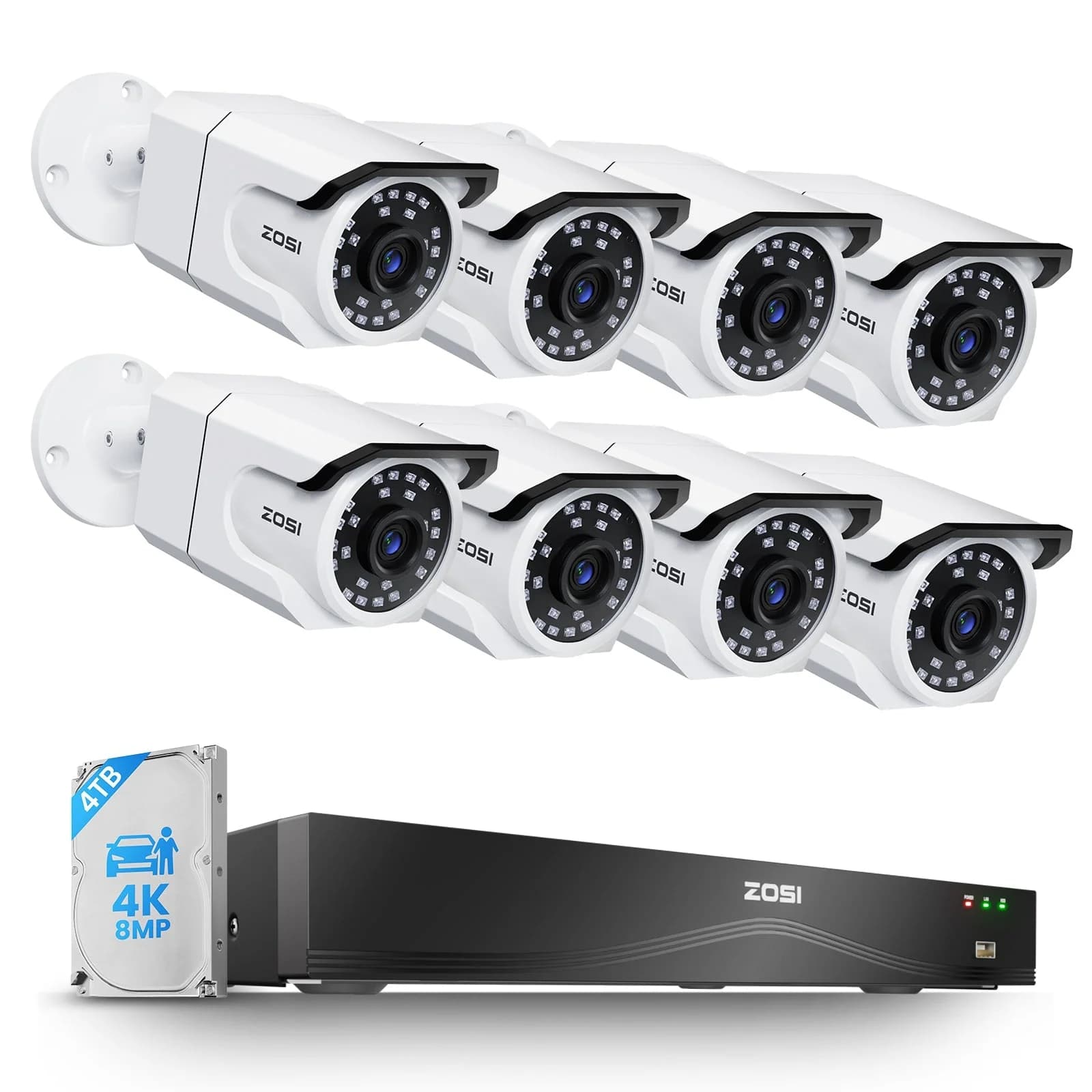 C105 8-Camera Black 4K 16-Channel PoE System — 4TB