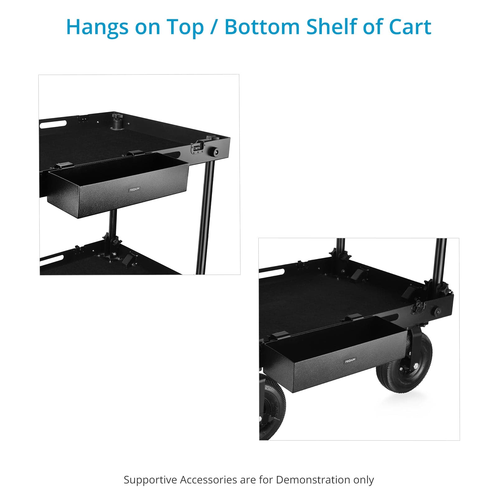 Standard Accessory Rack for Video Camera Production Cart