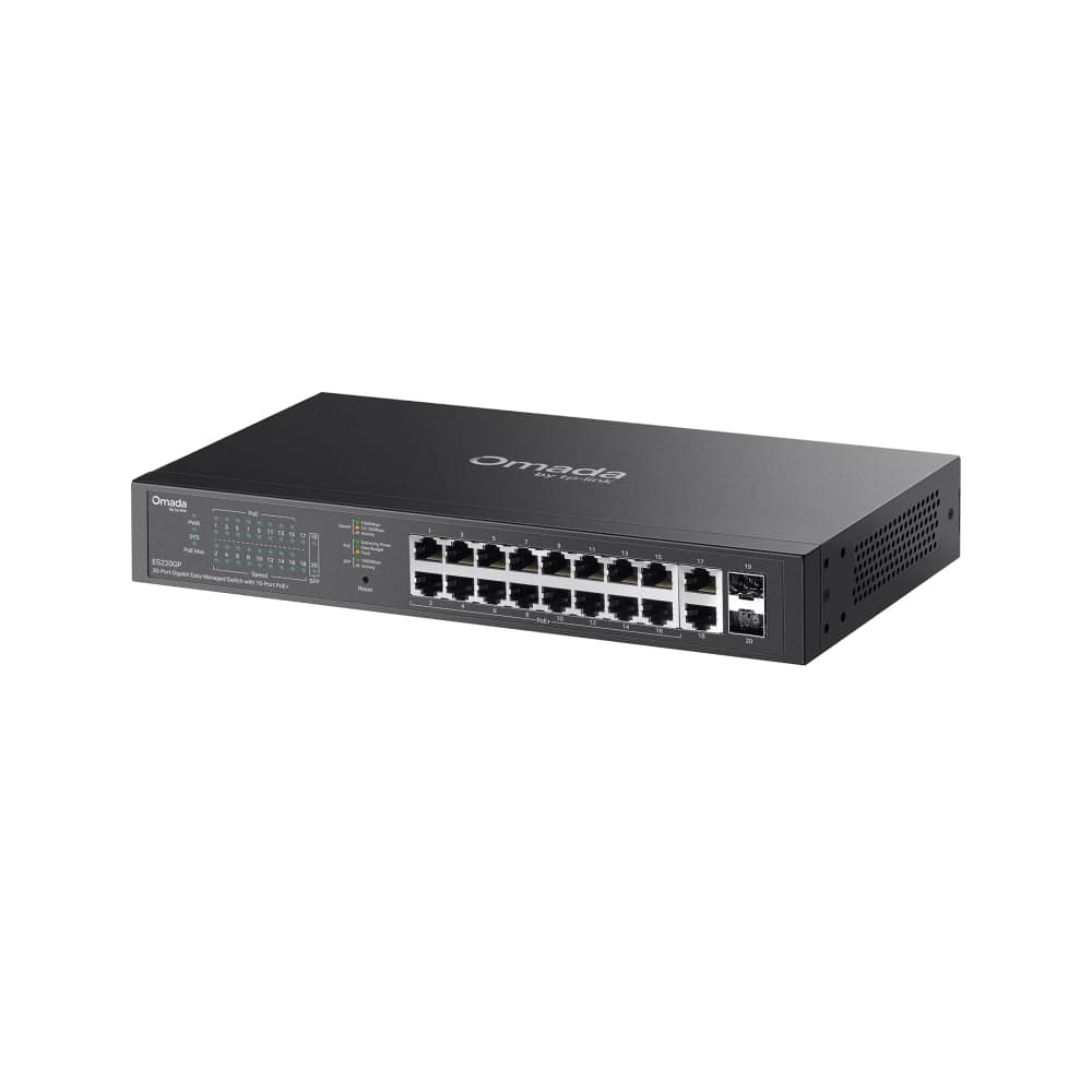 Omada 20-Port Gigabit Easy Managed Switch with 16-Port PoE+, ES220GP