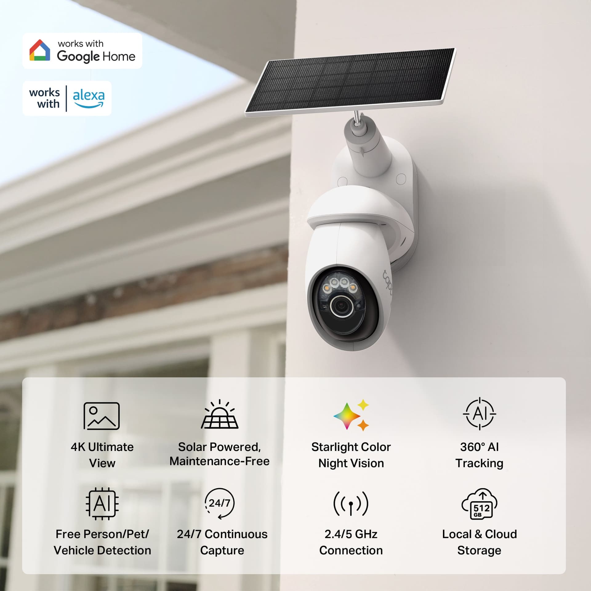 Tapo C660 Kit 4K Solar Pan/Tilt Security Camera Smart CentralHub Bundle, 3-Pack + H500