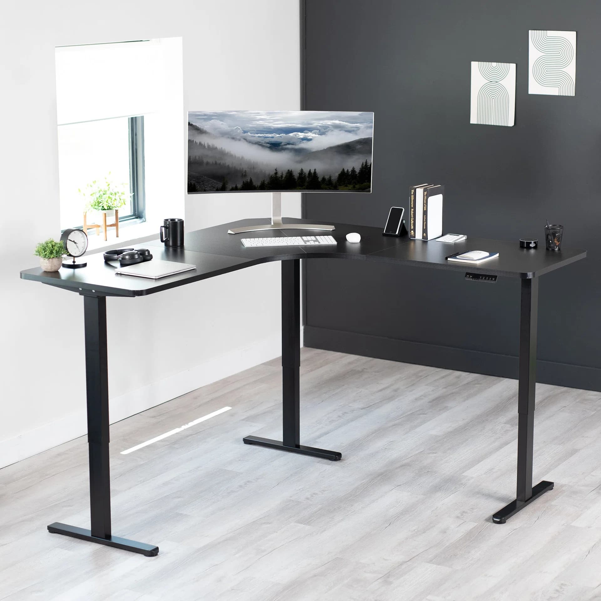 Electric Multi Motor Corner Desk Frame with Memory Controller