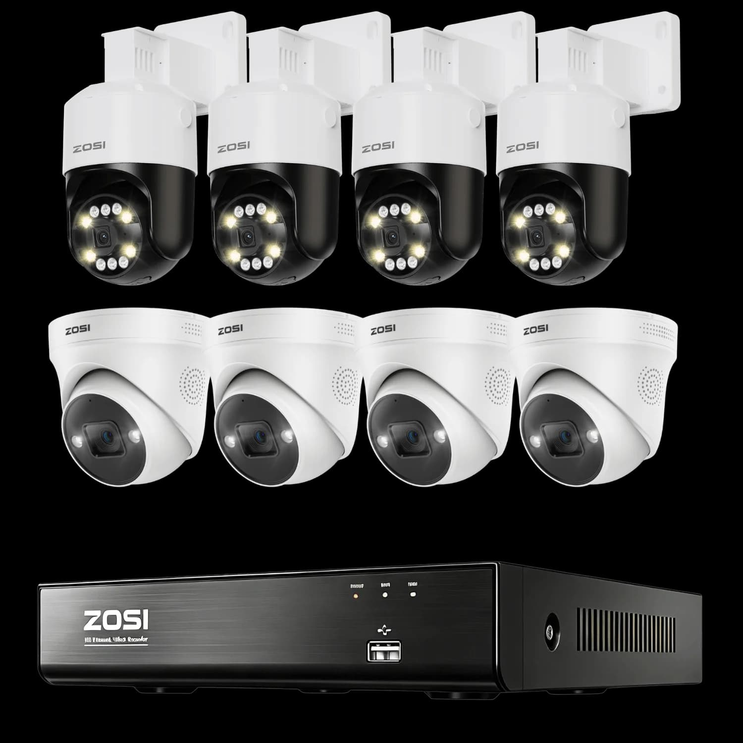 C225/C296B 6-Camera White 4K 8-Channel PoE System — 2TB