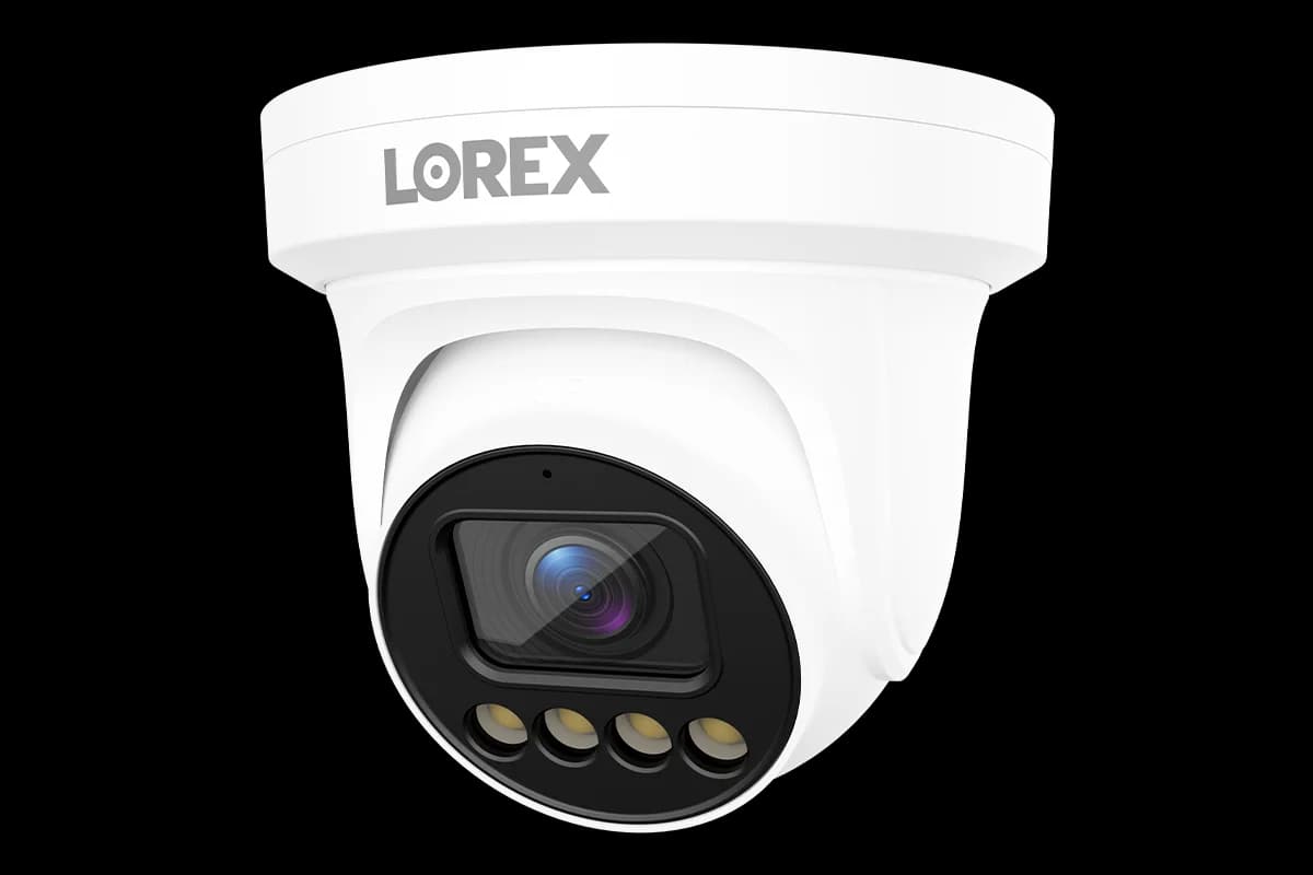 Lorex Connect X3 4K Motorized Varifocal PoE Turret Camera with Active Deterrence - Black/White
