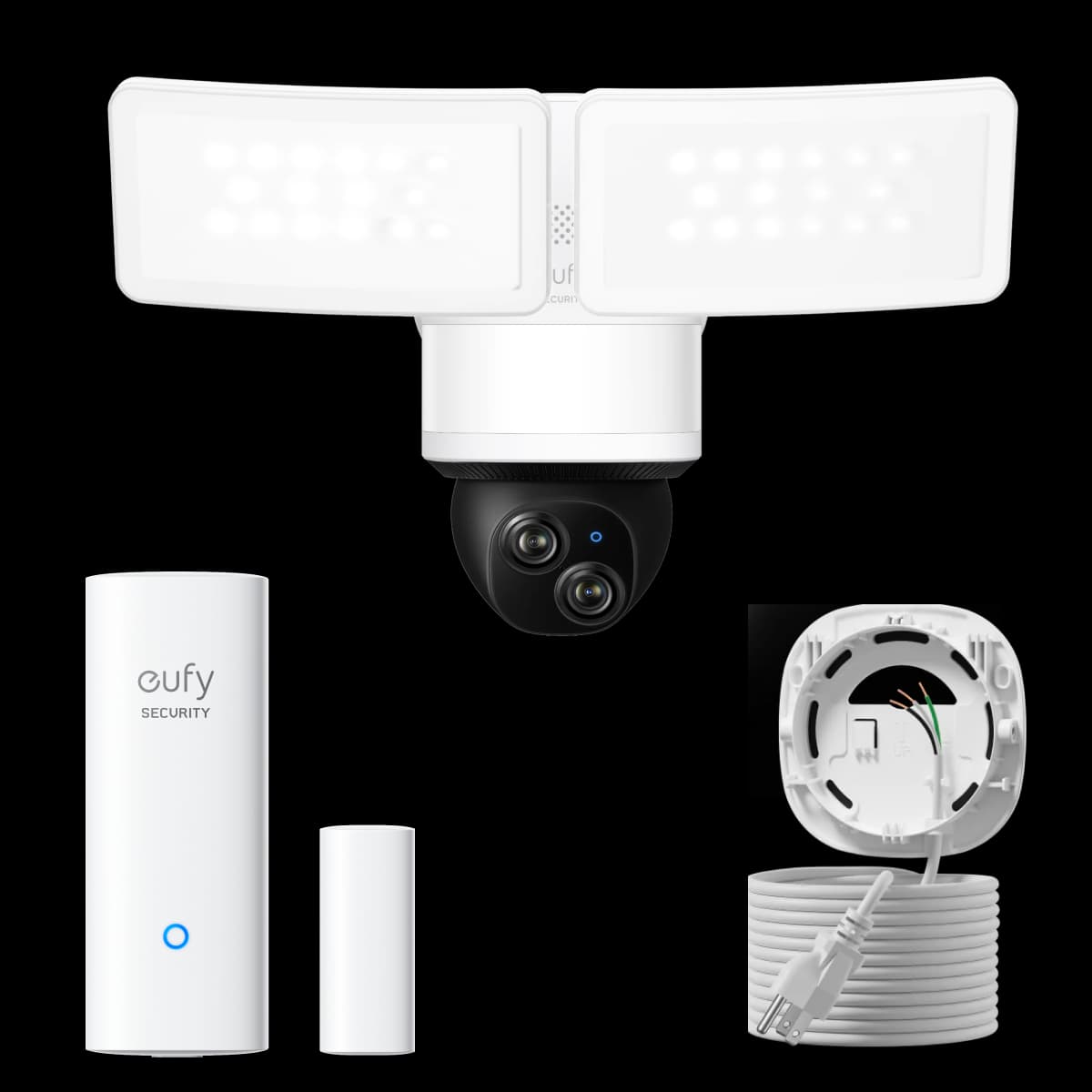 eufy Floodlight Camera E340 with AC Cable + Entry Sensor