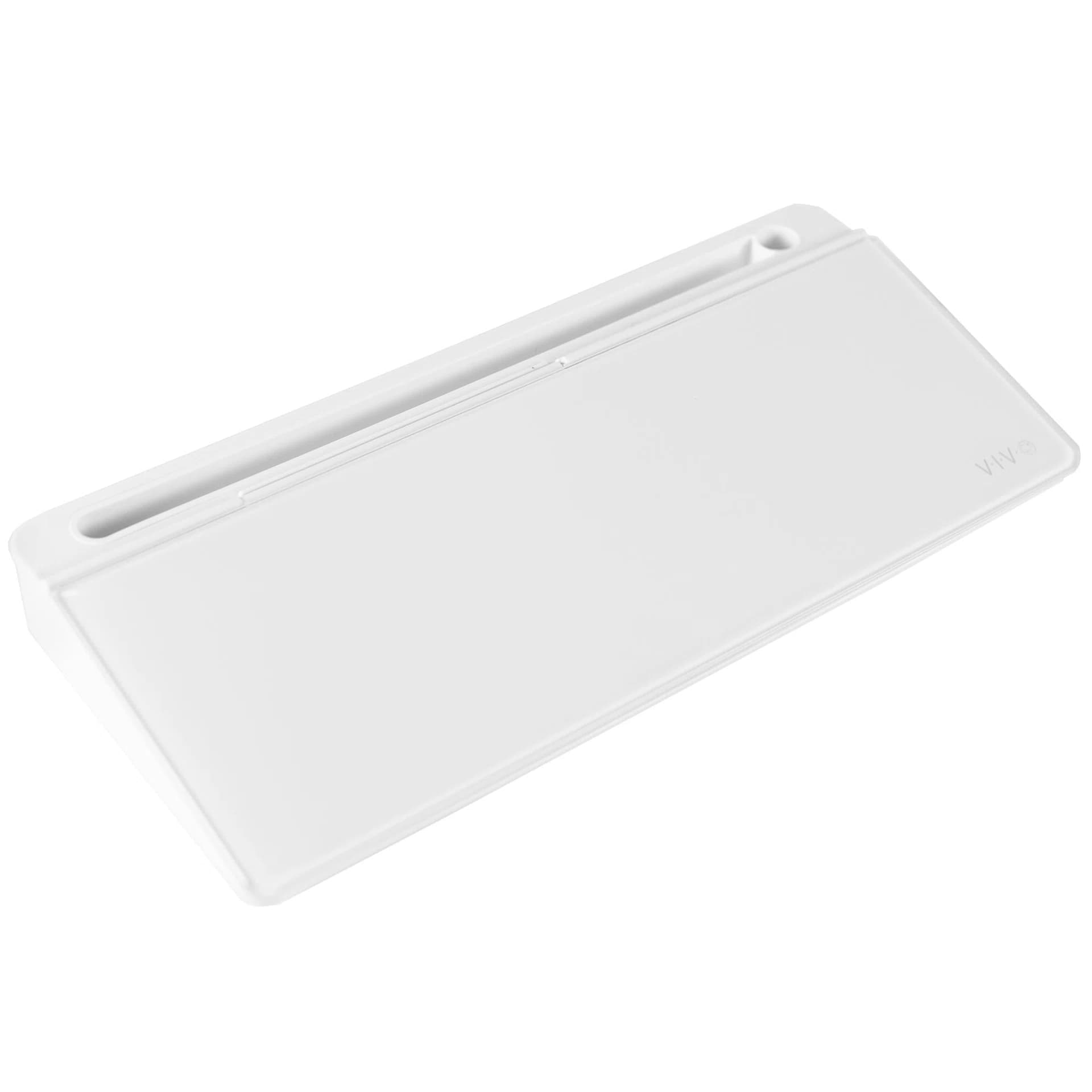 Glass 16" x 7" Desktop Whiteboard with Storage