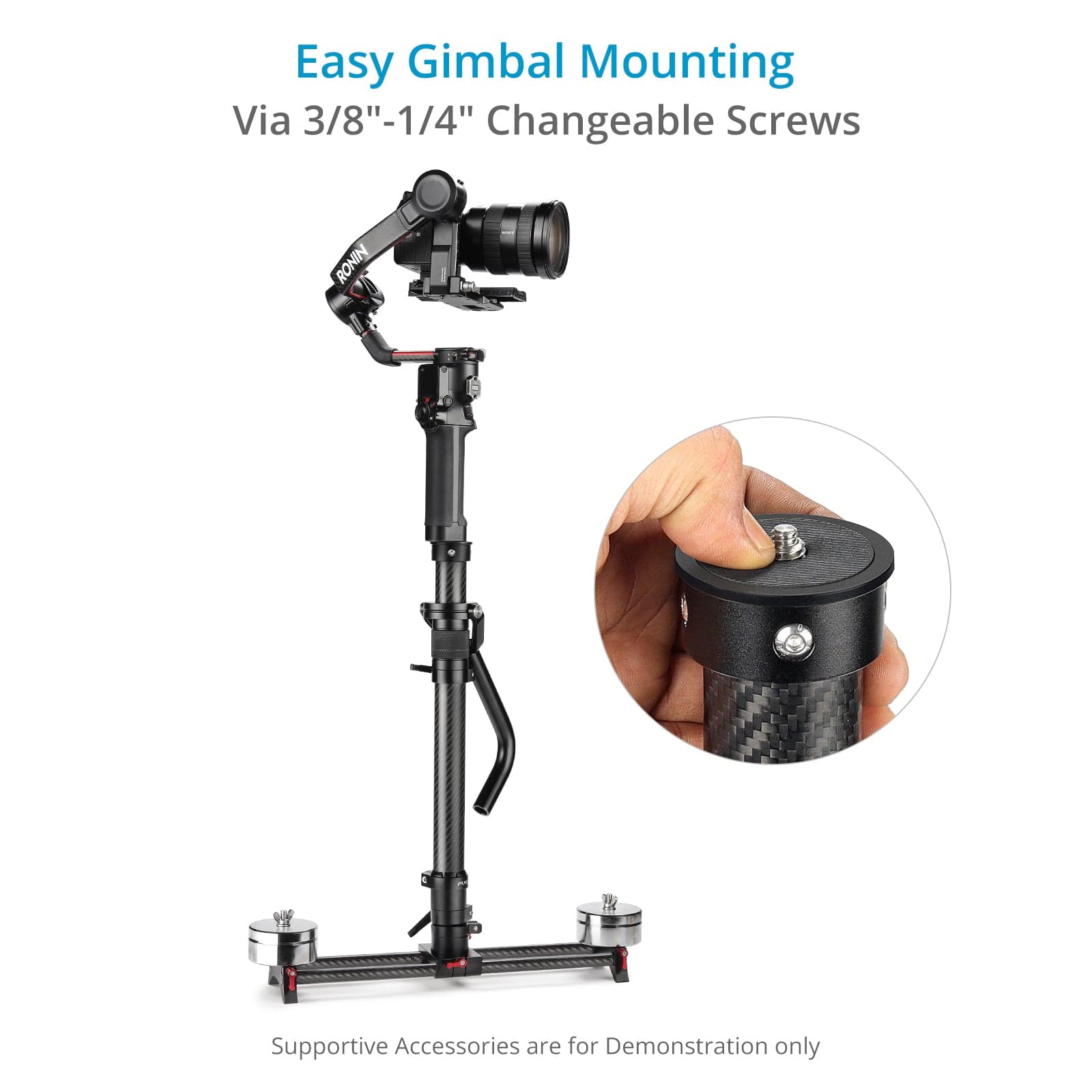 G-Axis 6000 Gimbal Support/Monopod Sled for Vest/Arm Camera Stabilizer System