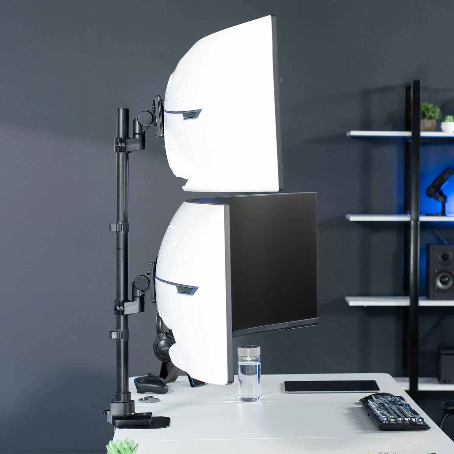 Vertical Dual Ultrawide Monitor Desk Mount - Up to 57" Screens