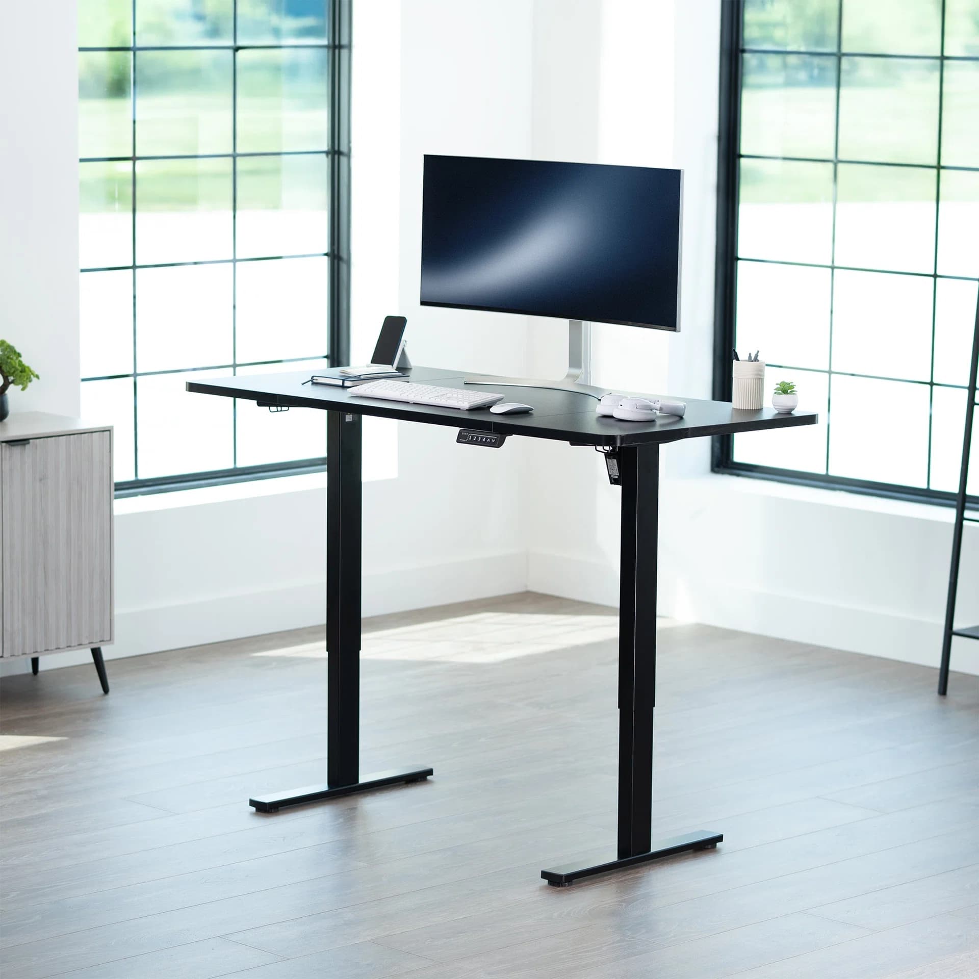 1B Solid Top Series - Single Motor Electric Desk with Push Button Memory Controller