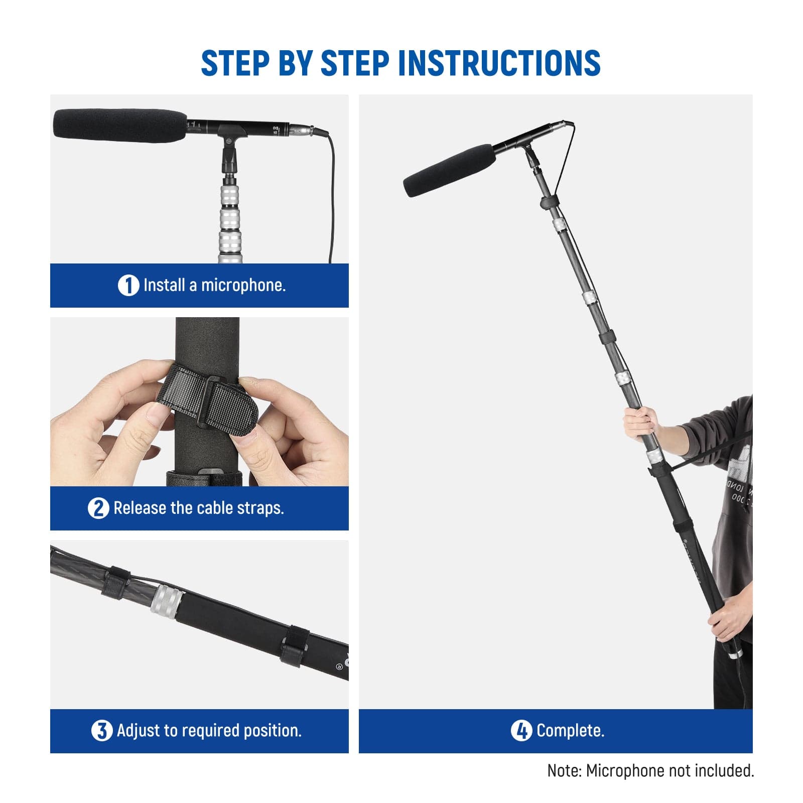 Upgraded 9.8ft/300cm Carbon Fiber Microphone Boom Pole