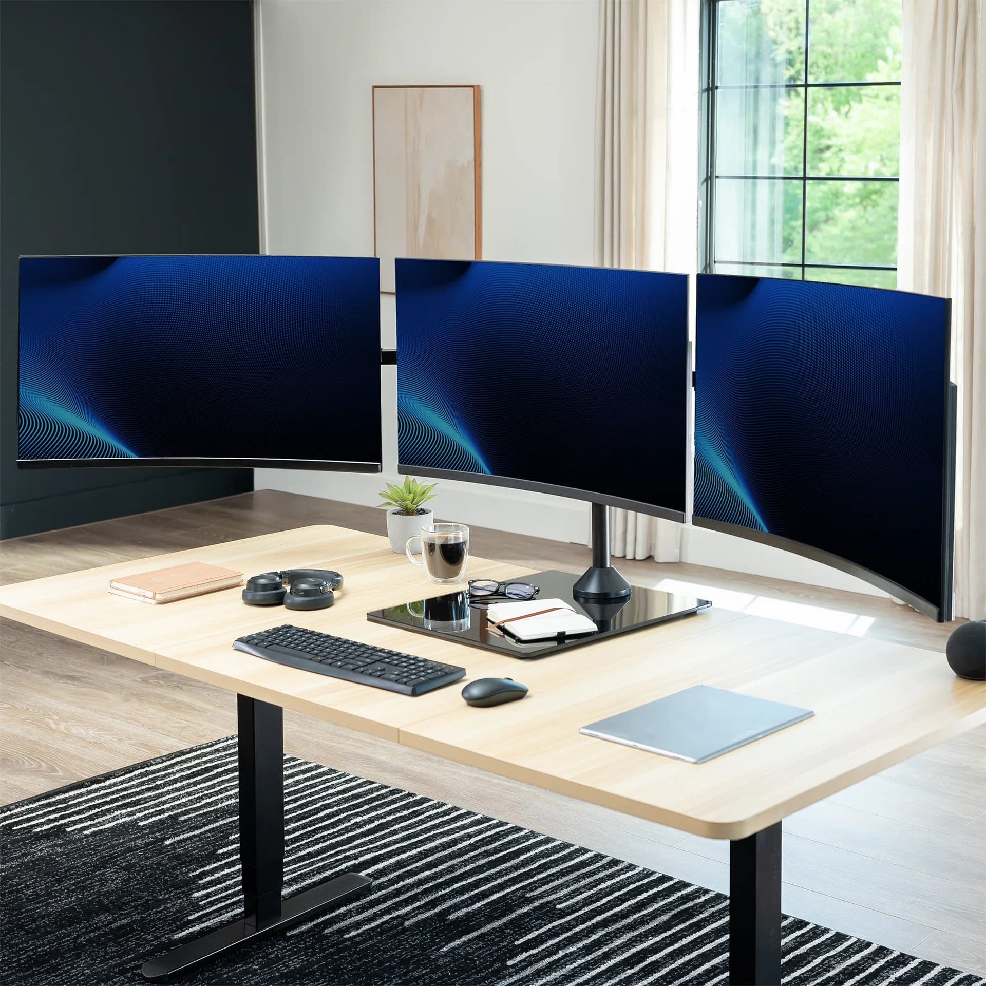 Triple Monitor Desk Stand - 13” to 32" Screens