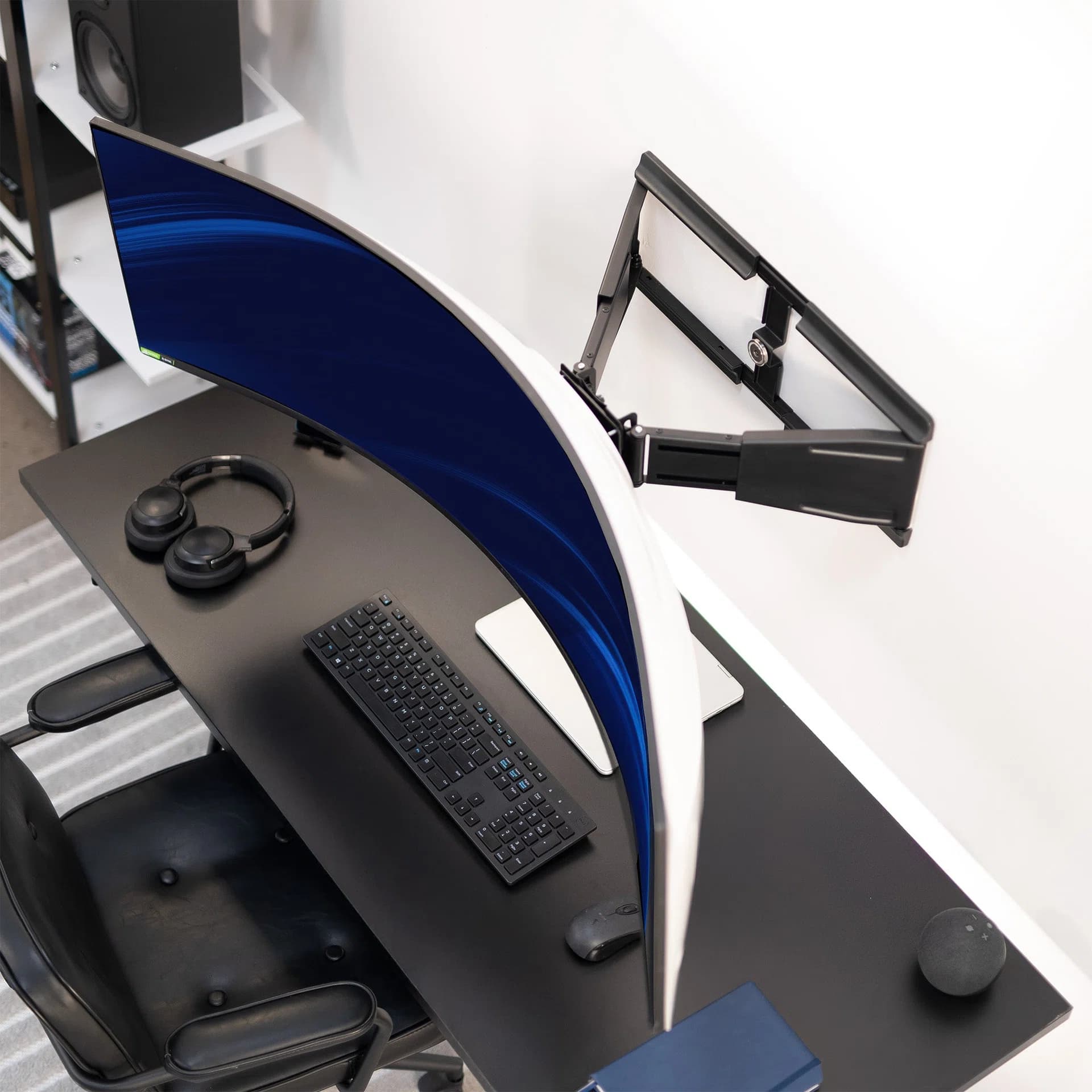 Low Profile Telescoping Ultrawide Monitor Wall Mount - Up to 49" Screens