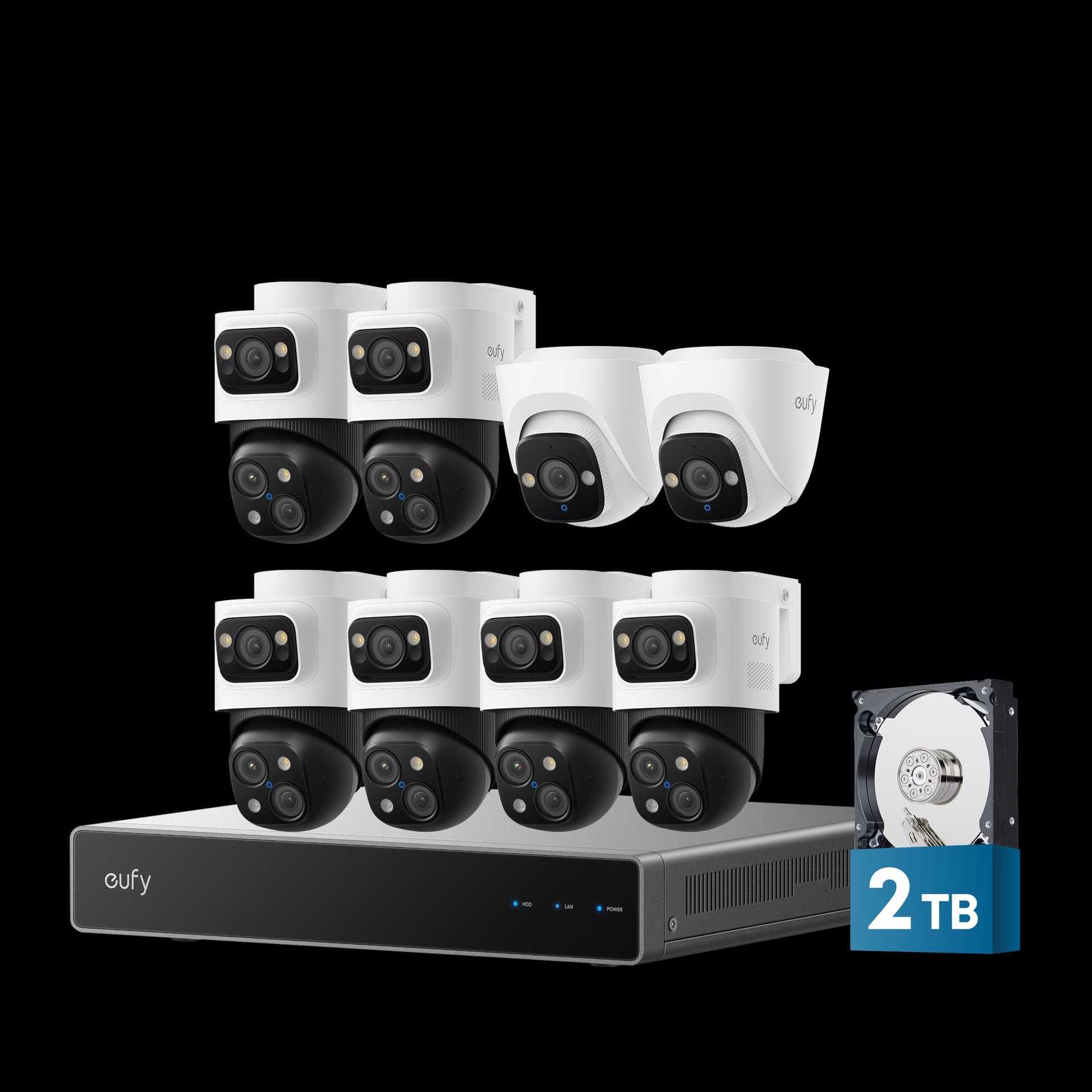 eufy 6-Cam Kit PoE NVR Security System S4 Max + 2 Turret Cameras