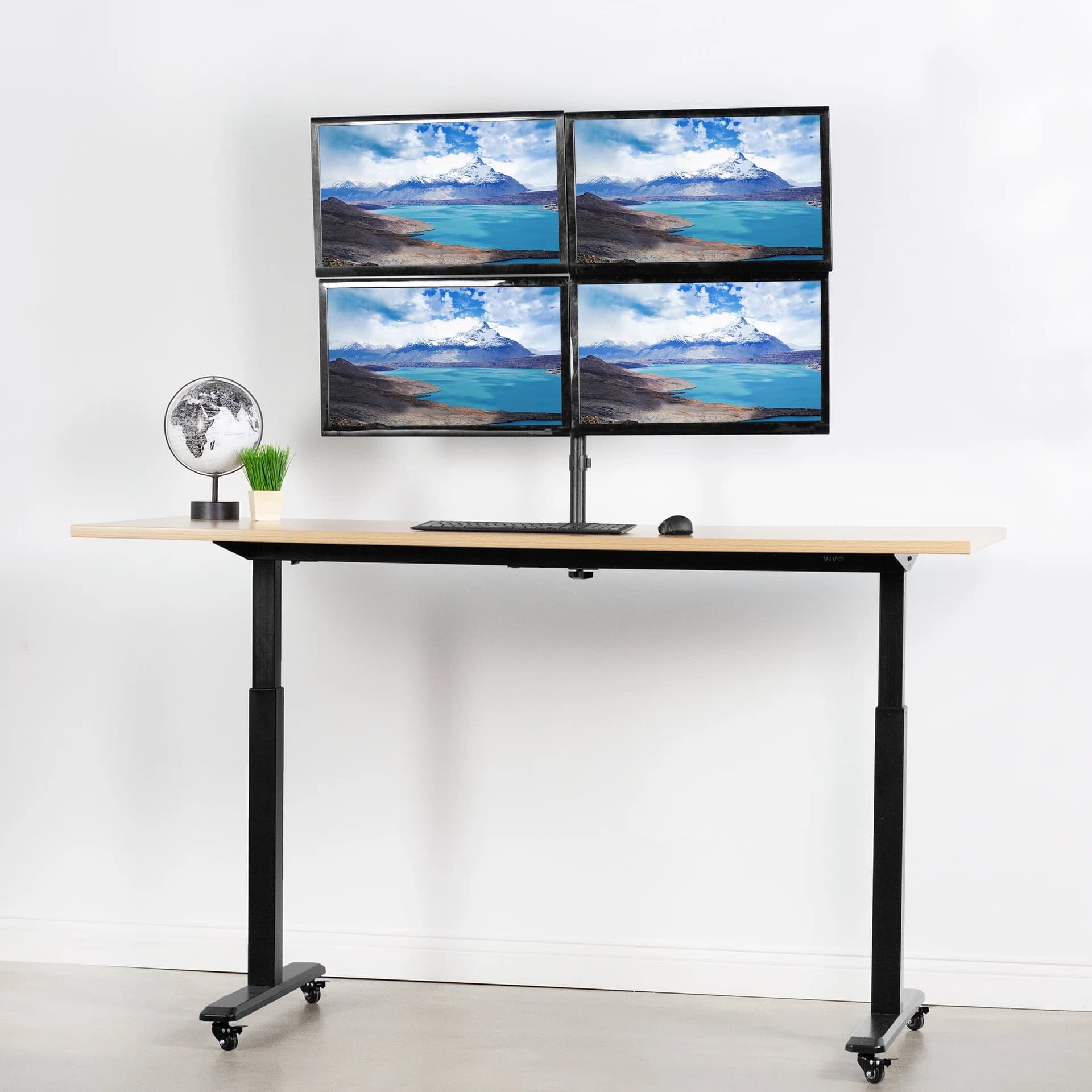 Quad Monitor Desk Mount - 17” to 32” Screens
