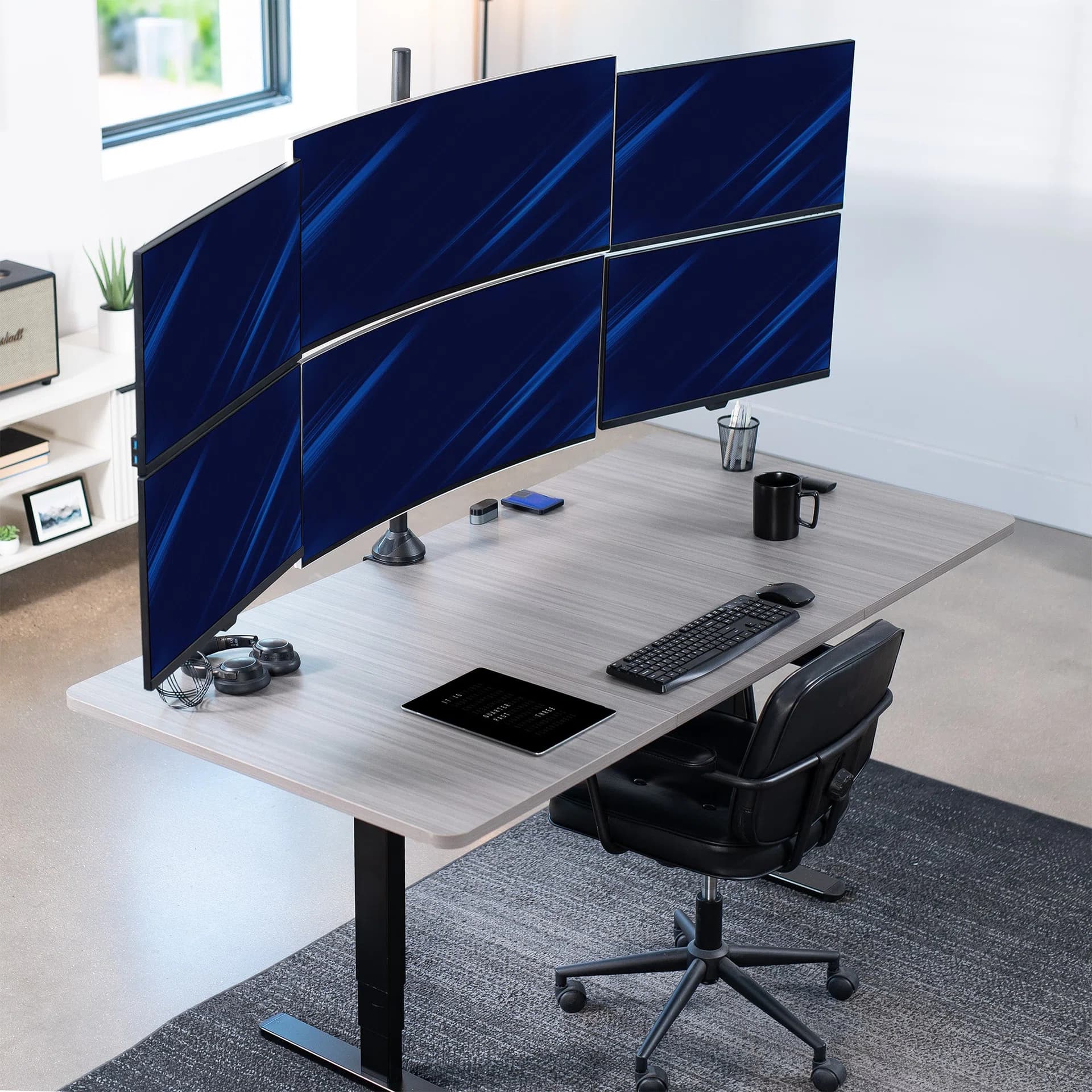 Telescoping Hex Monitor Desk Mount - 24" to 38" Screens