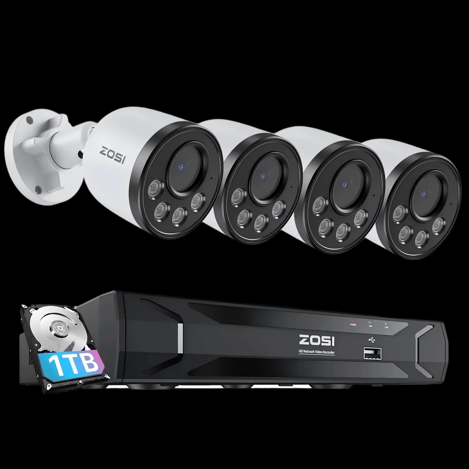 C180 8-Camera White 4MP 8-Channel PoE System
