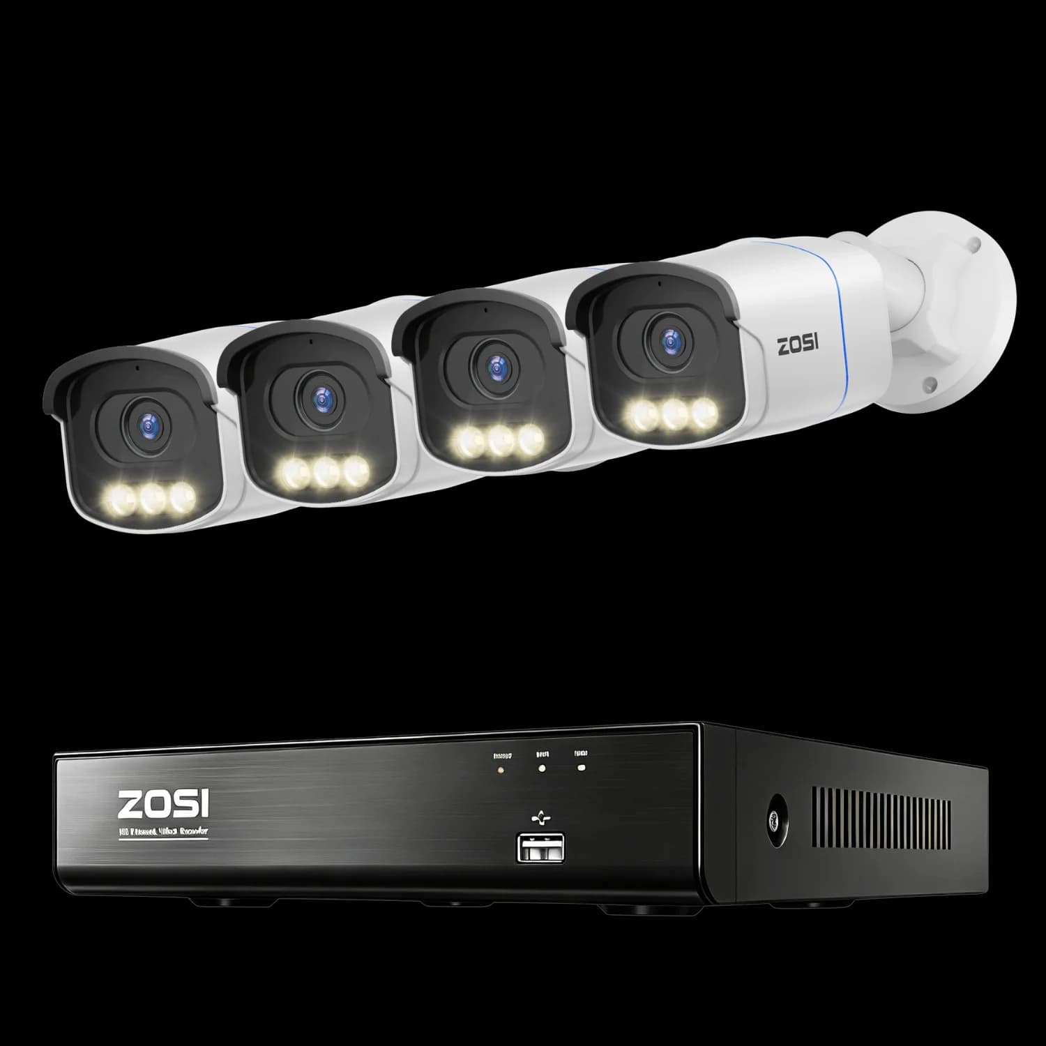 C186A 6-Camera White 4K 8-Channel PoE System — 2TB