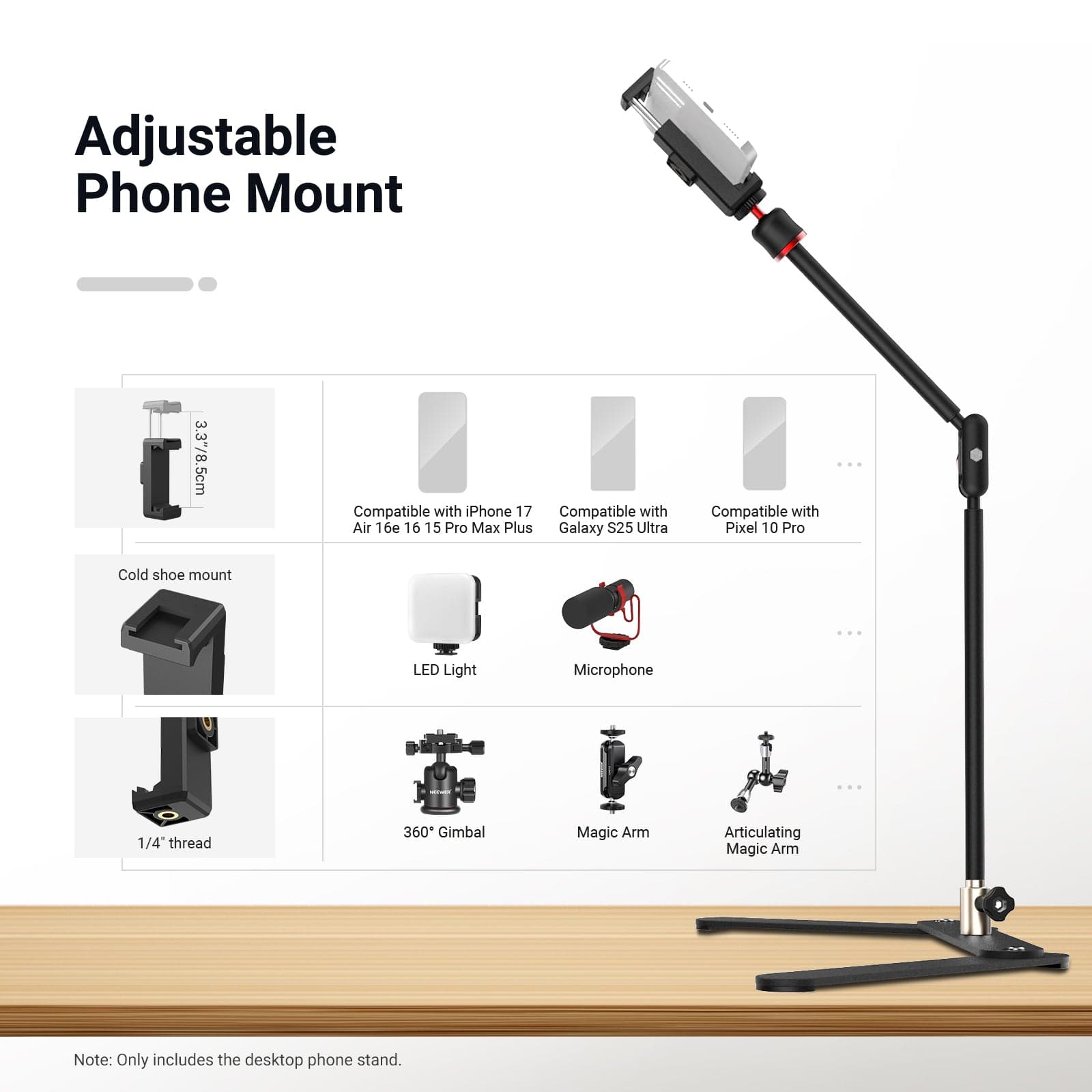 DS026 Overhead Phone Tripod Stand