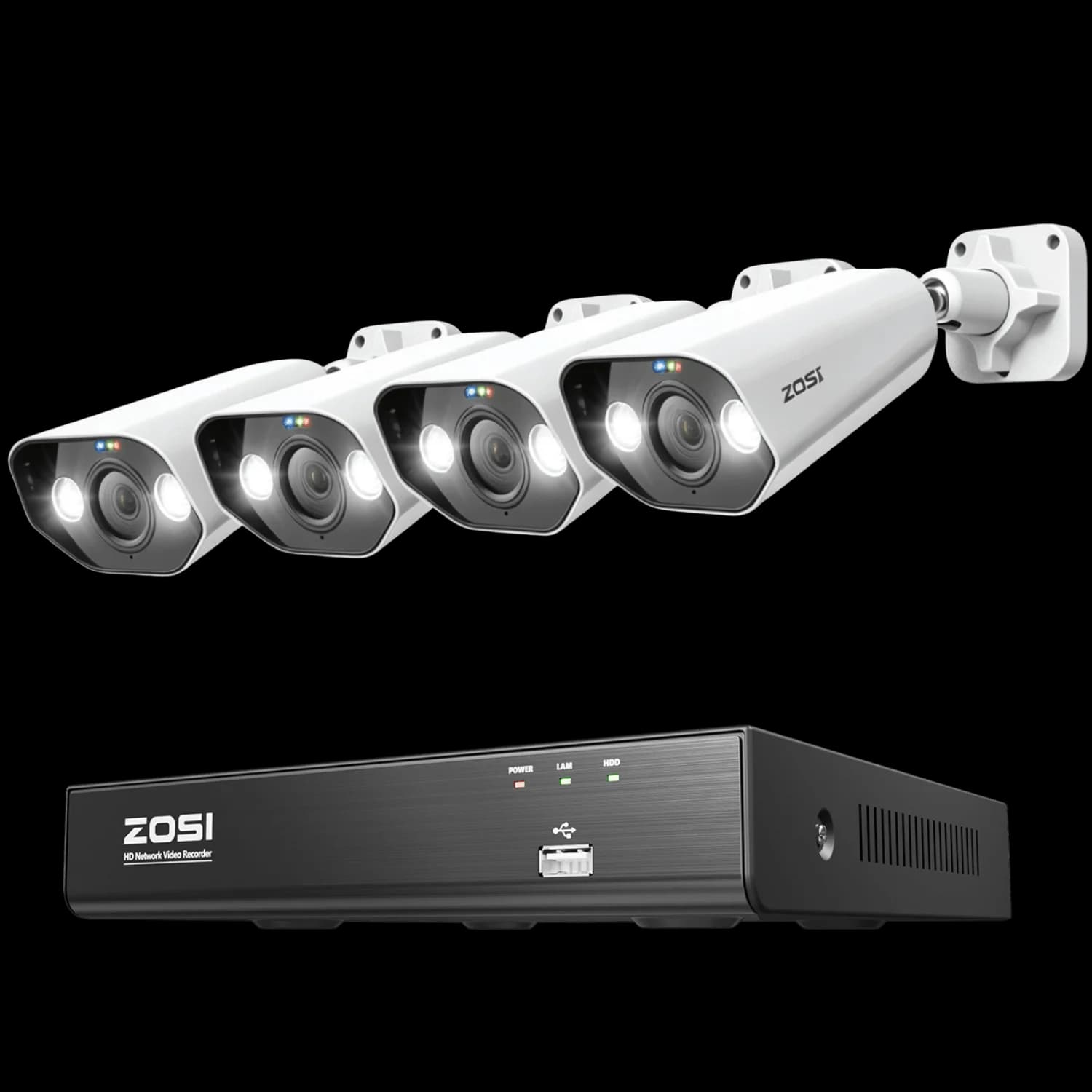 C182 8-Camera White 4K 8-Channel PoE System — 2TB
