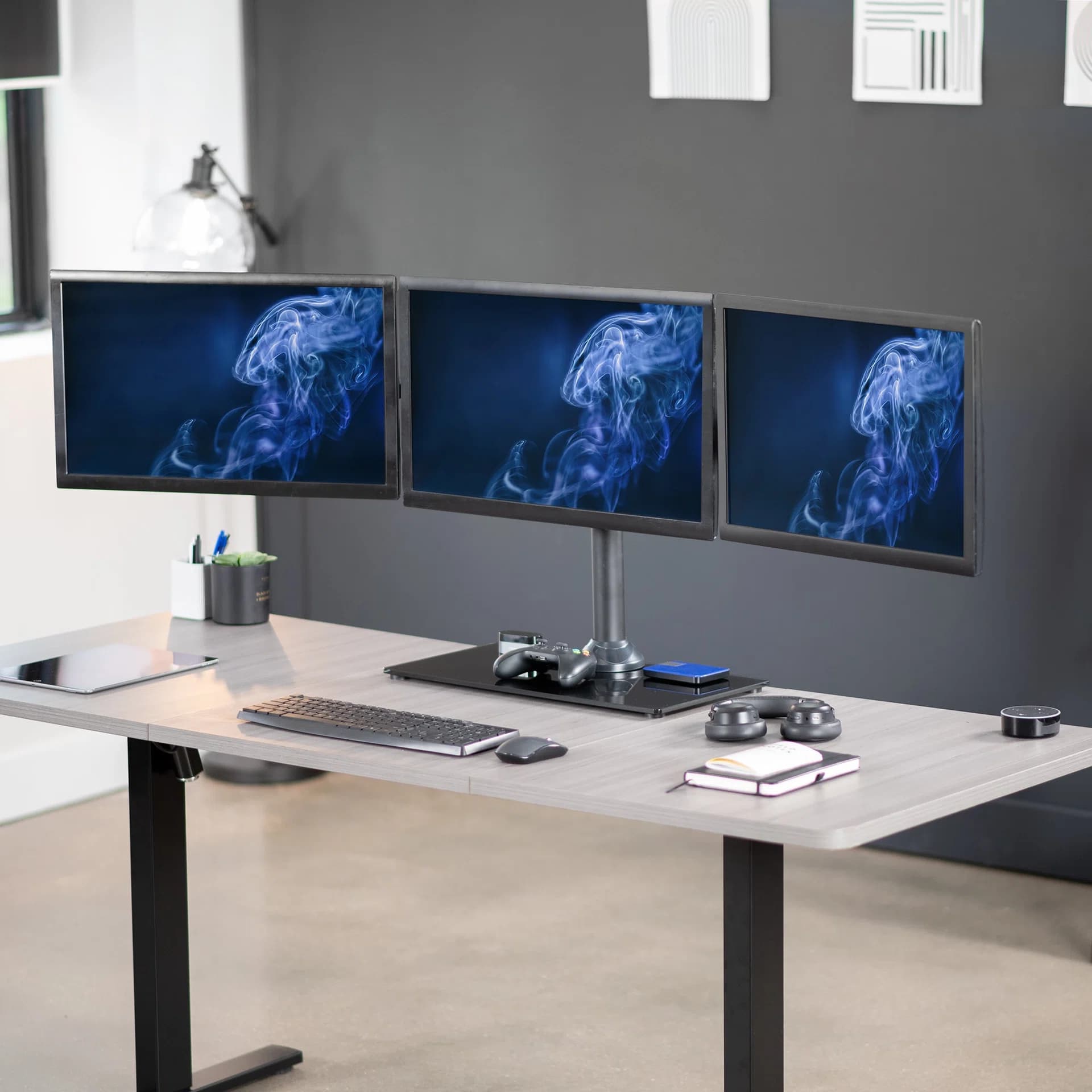 Triple Monitor Desk Stand - 13” to 24" Screens