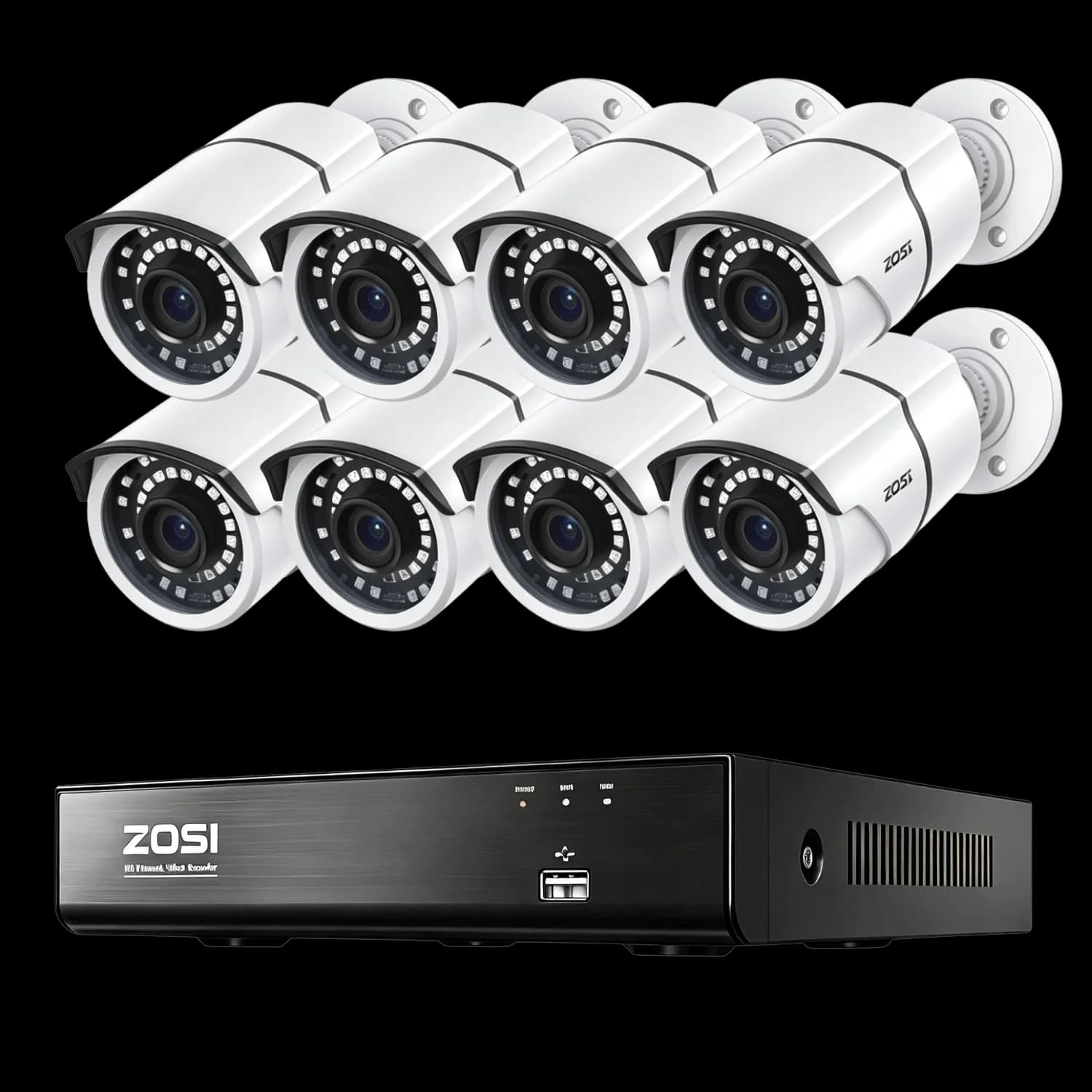 C261 4-Camera White 5MP 8-Channel PoE System — 2TB