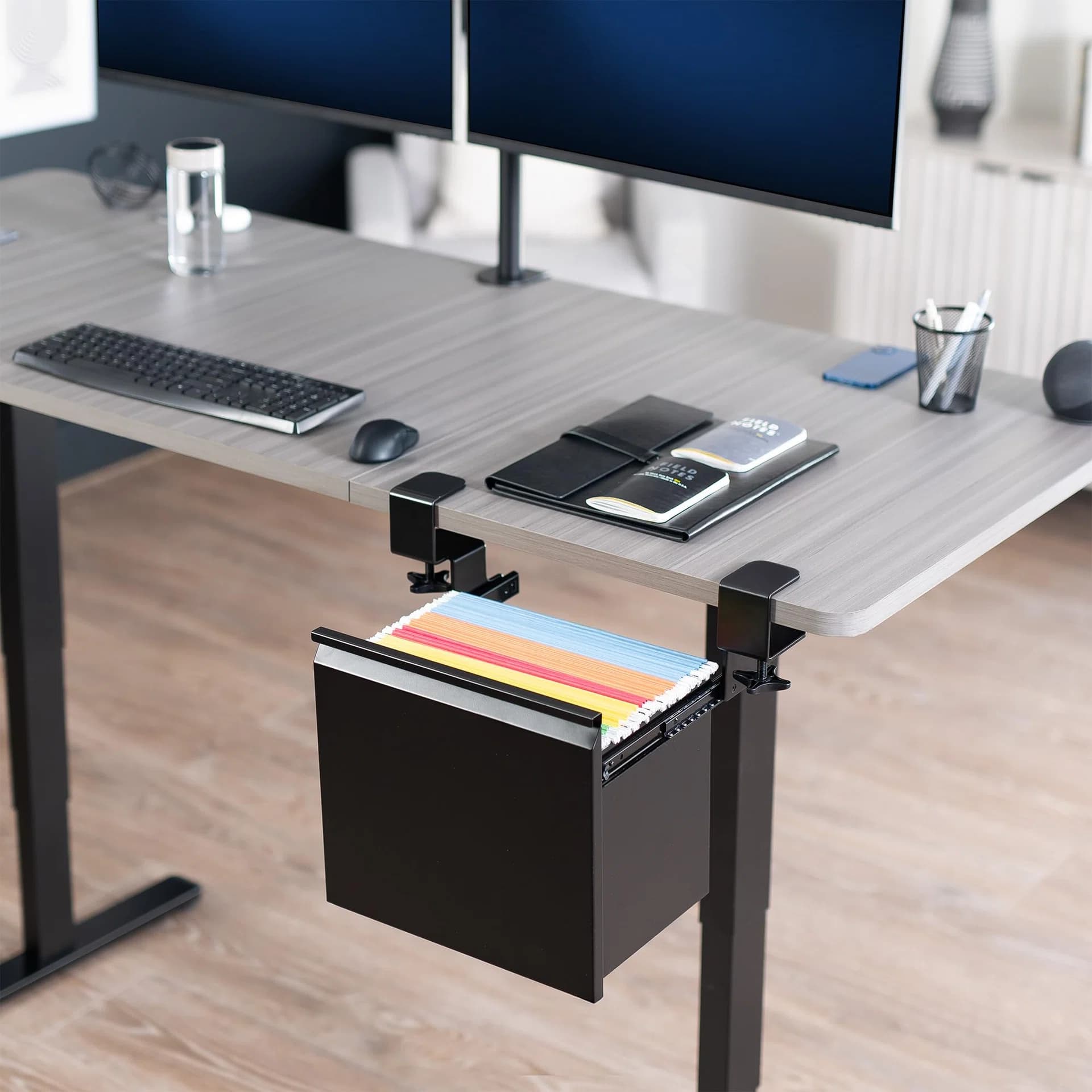 Clamp-on Under Desk Filing Cabinet