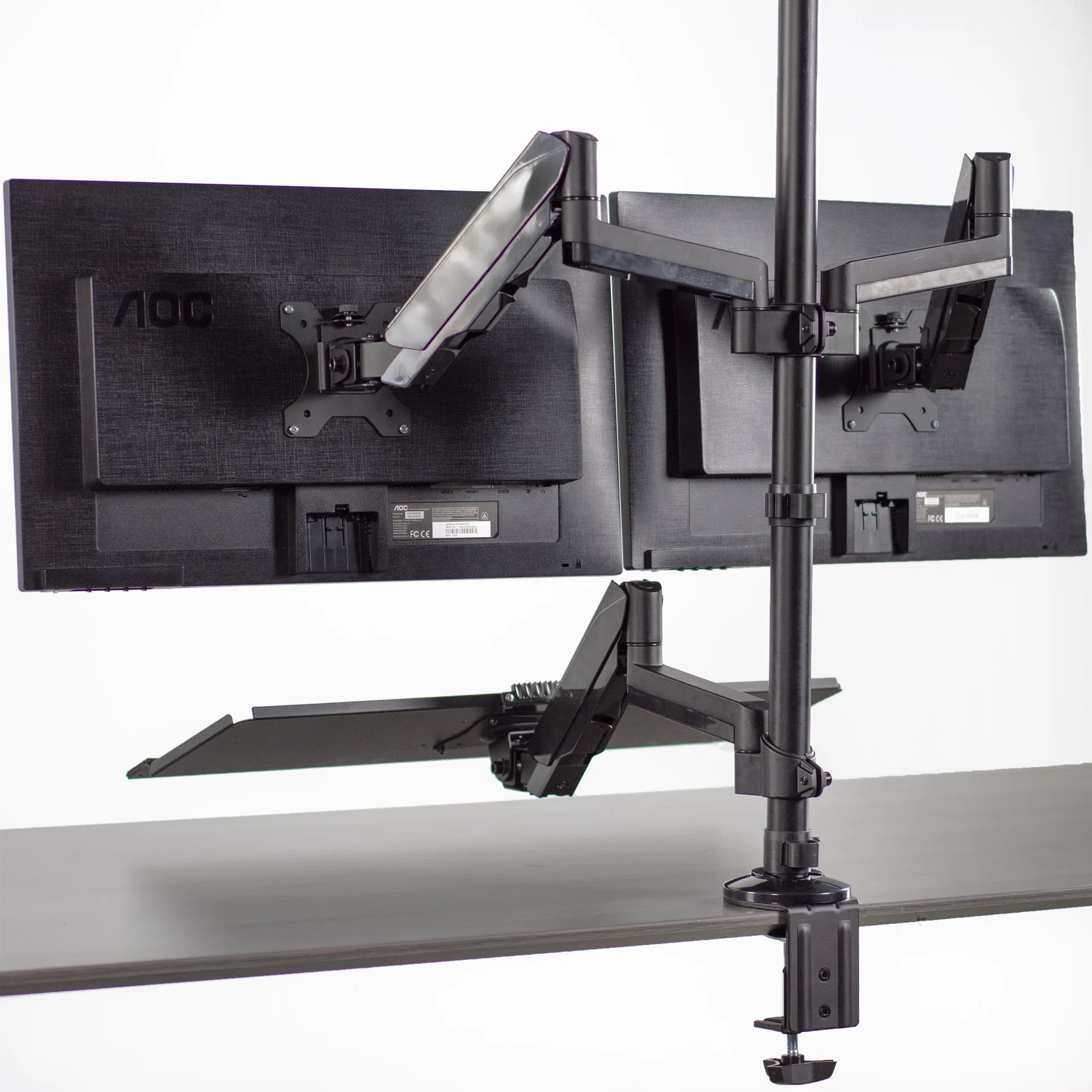 Dual Monitor Sit to Stand Desk Mount Workstation - 17" to 32" Screens