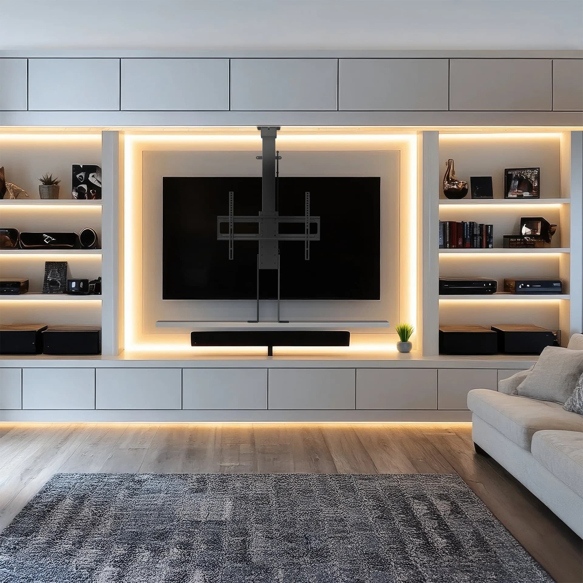 Motorized Large TV Mount with Remote Control - 43” to 88” Screens