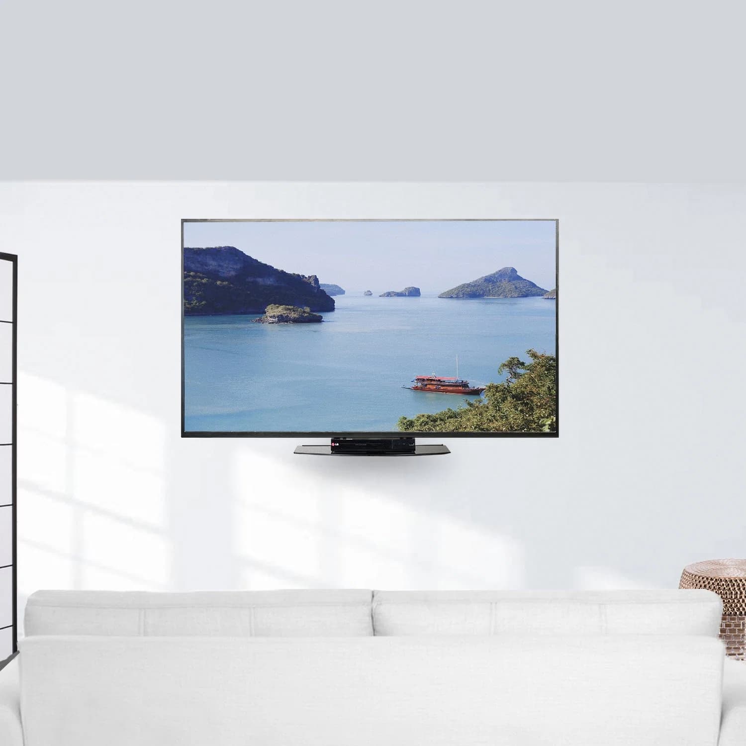Glass 18" x 10" Under/Above TV VESA Shelf