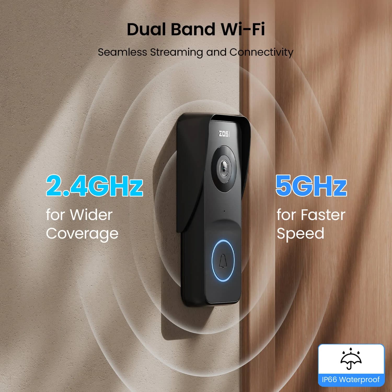 2.5K Plug-in WiFi Video Doorbell with Chime