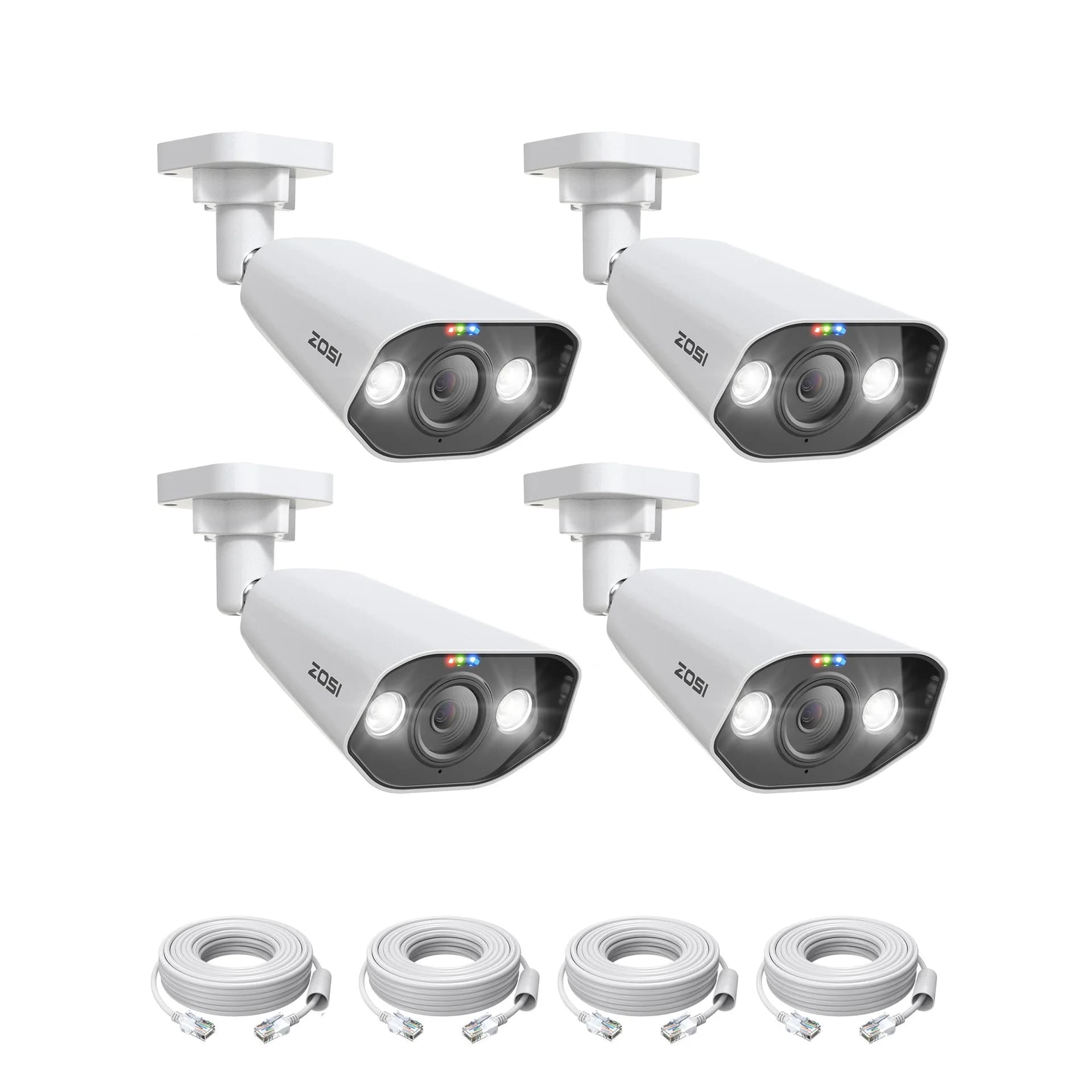 C182 2pack/4pack 5MP Add-on PoE Cameras + 60 ft Ethernet Cable — 2-Camera Pack