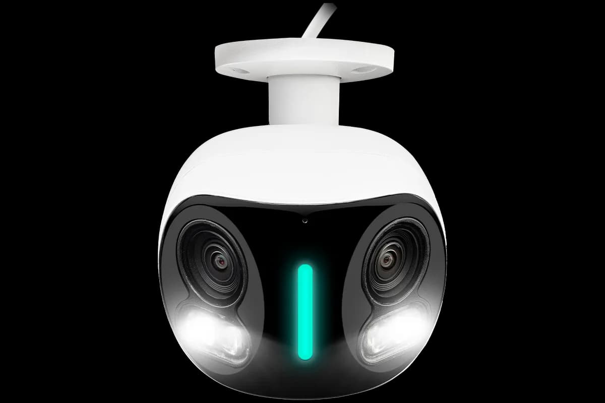 Lorex H20 4K IP Wired Dual Lens Security Camera with Smart Security Lighting and Smart Motion Detection