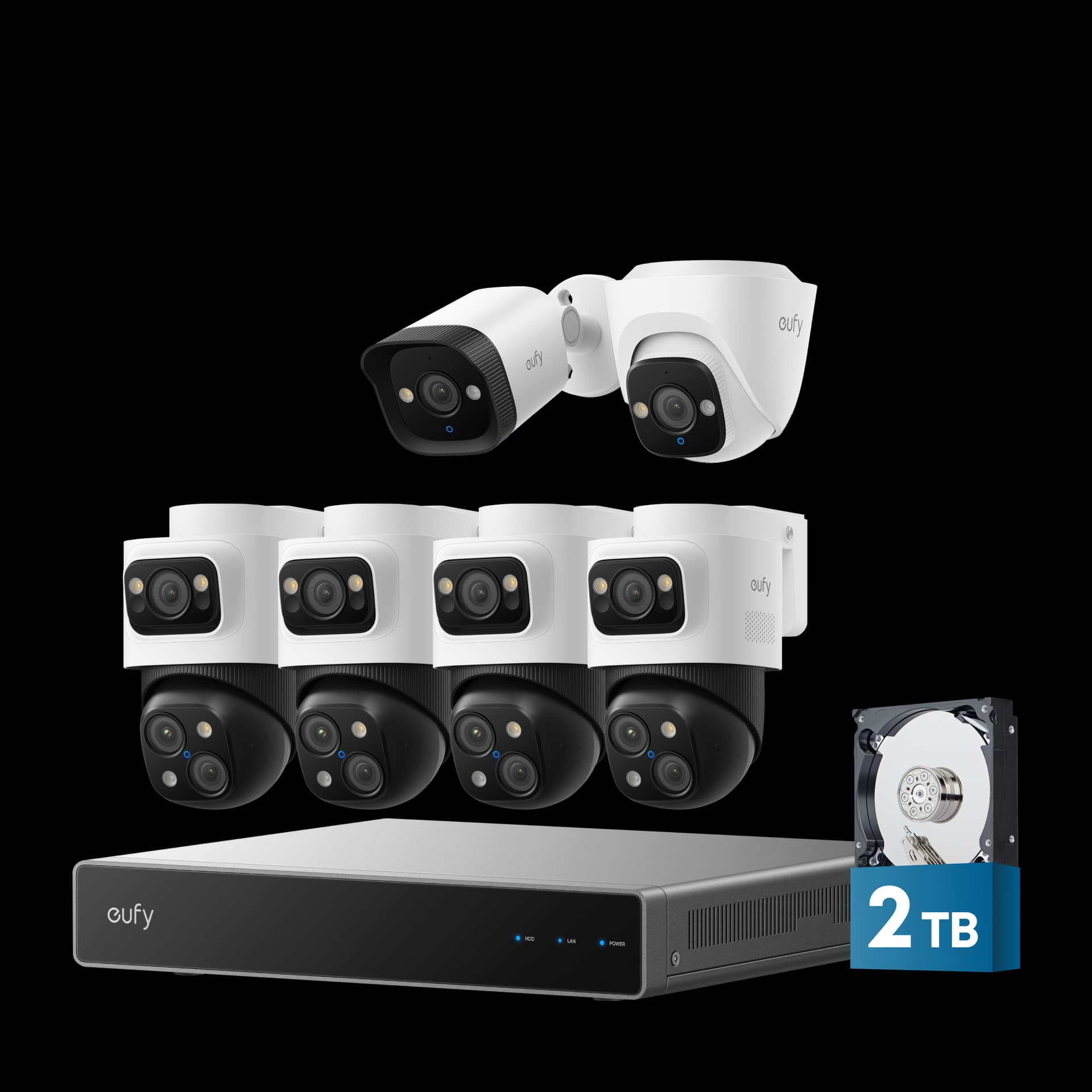 eufy PoE NVR Security System S4 Max+Turret Camera E41+ Bullet Camera E40