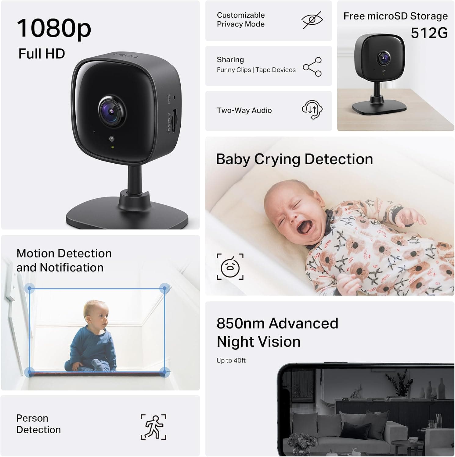 Indoor Security Camera Black- Tapo C101