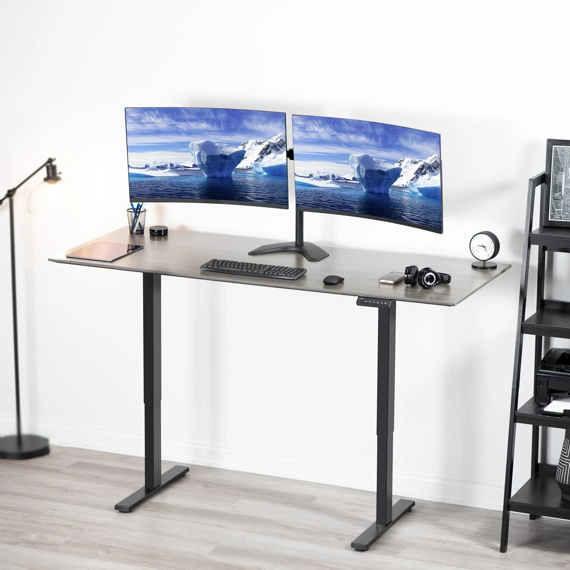 Telescoping Dual Monitor Desk Stand - 27” to 38” Screens