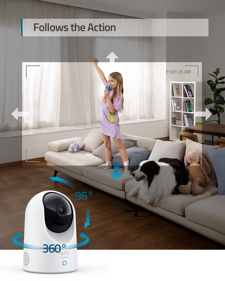 Eufy Indoor Cam E220 (2K, 4-Cam Kit, Pan & Tilt)