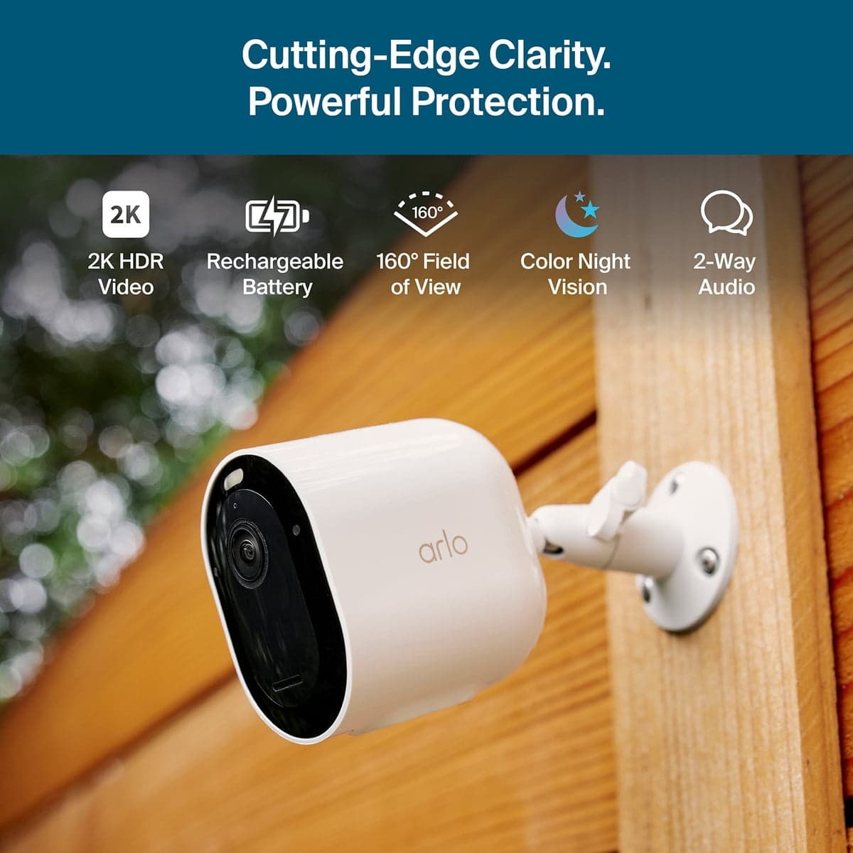 Arlo Pro Outdoor Security Camera 2K HDR (6th Gen) w/Dual Charger, Extra Battery, and Solar Panel Charger, 3-Pack