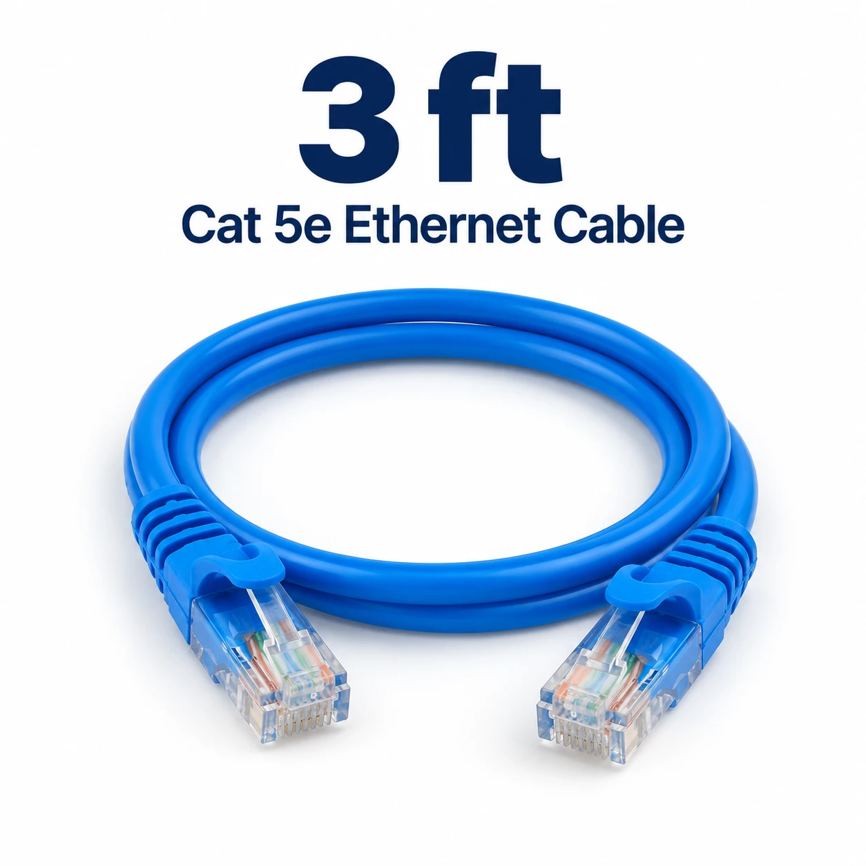 Blue Cat 5e RJ45 Ethernet Patch Cable
