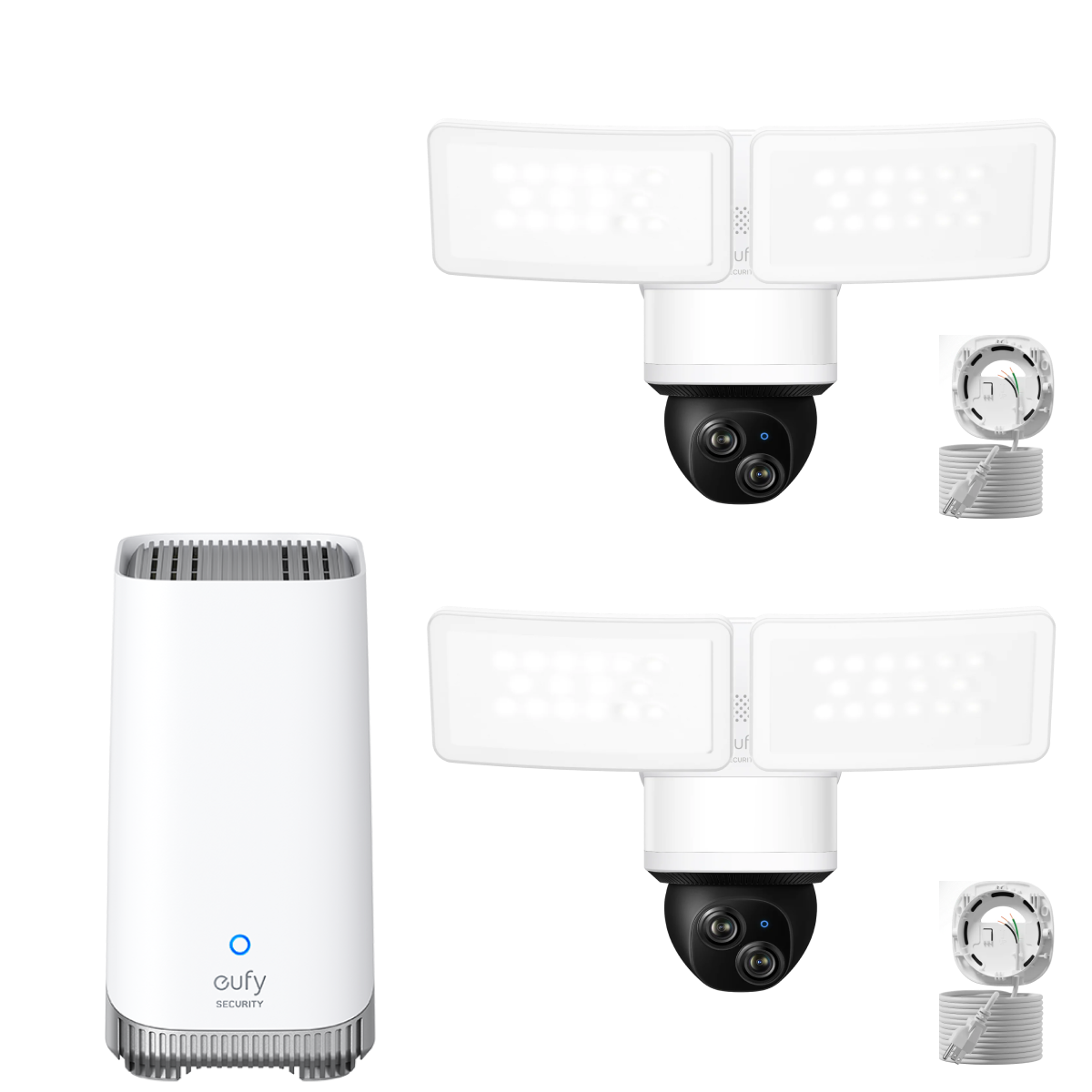 eufy Floodlight Camera E340 with AC Cable (2-Cam Kit) + eufy Homebase™ 3: product detail 1