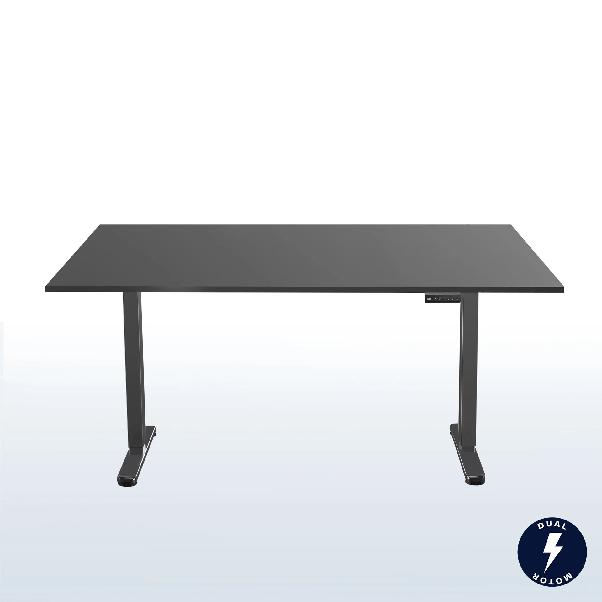 VIVO E2 Series - 71" x 30" Dual Motor Electric Desk with Square Corner Top — Black / Black — Product view