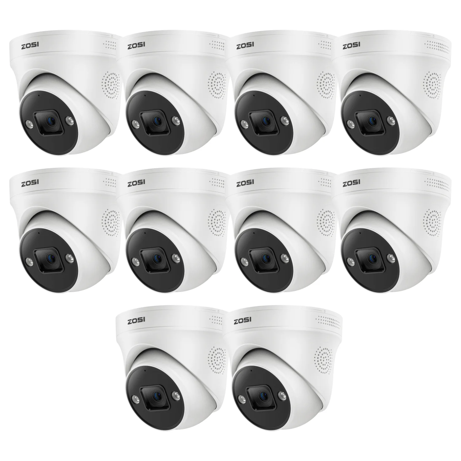 C225 4K PoE IP Camera with Starlight Night Vision — White — 10-Camera Pack