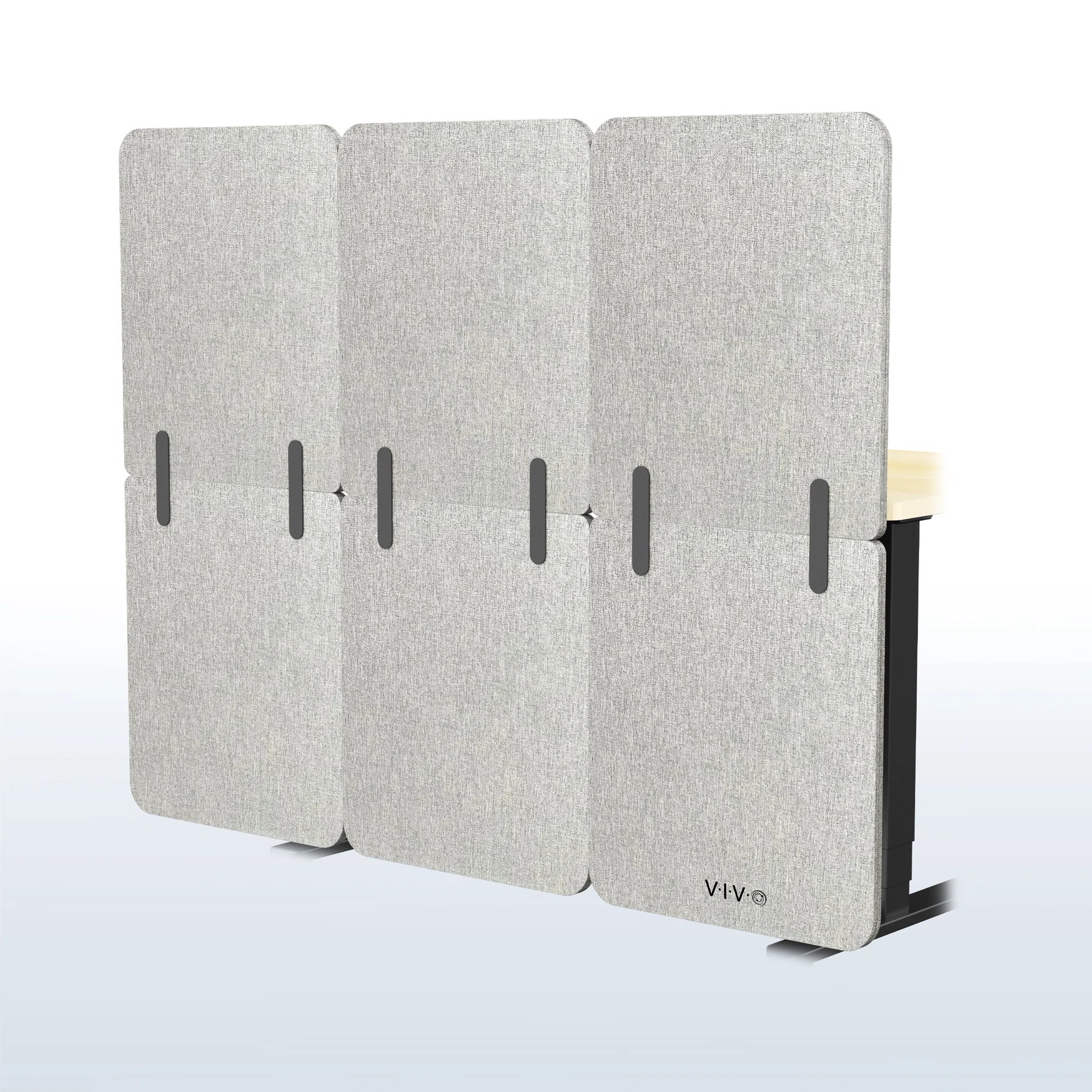 VIVO Full Height Clamp-on Desk Privacy Panels (x3) — Full Height Clamp-on Desk Privacy Panels (x3) — Product view