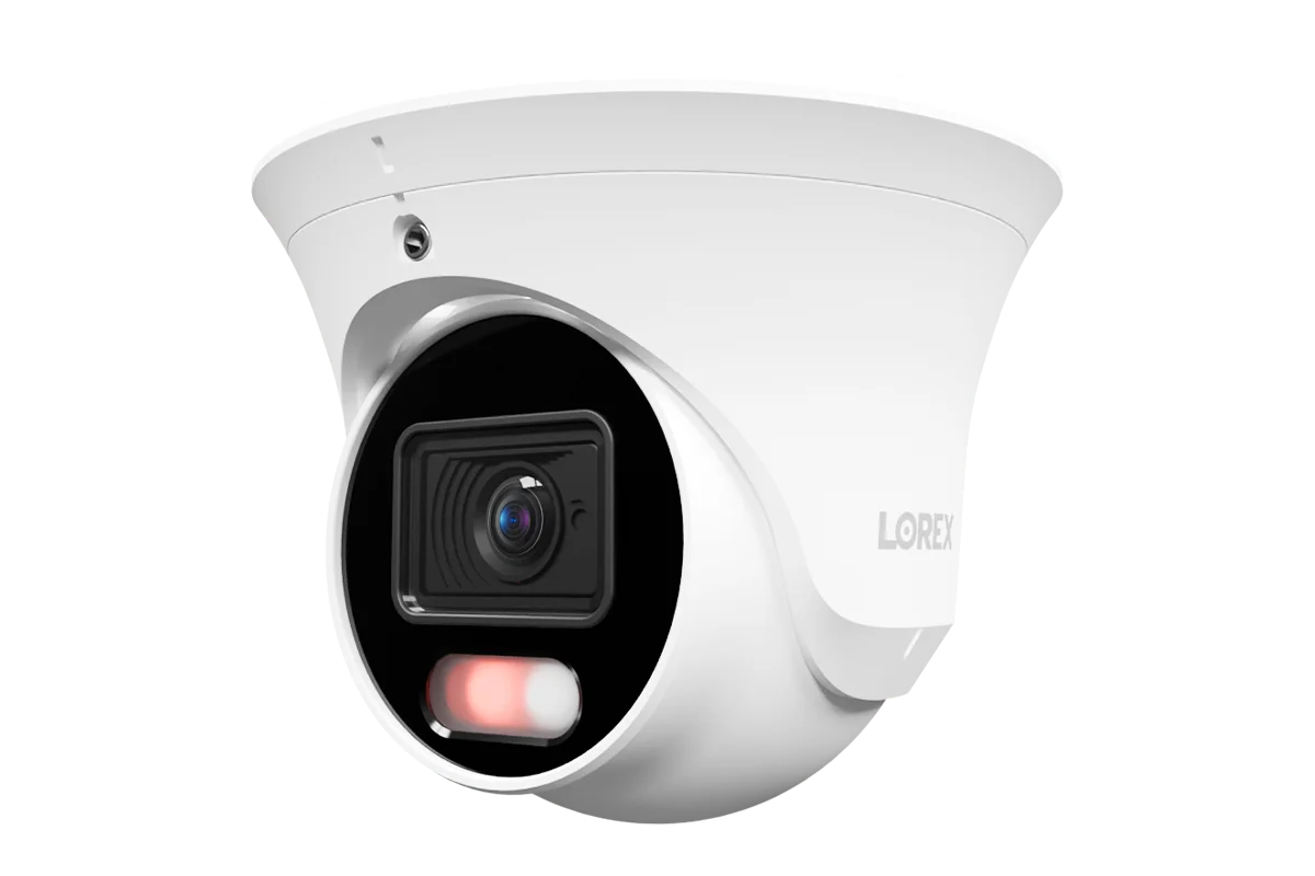 Lorex Connect U3 4K PoE Turret Camera with Red & Blue Deterrence Lights