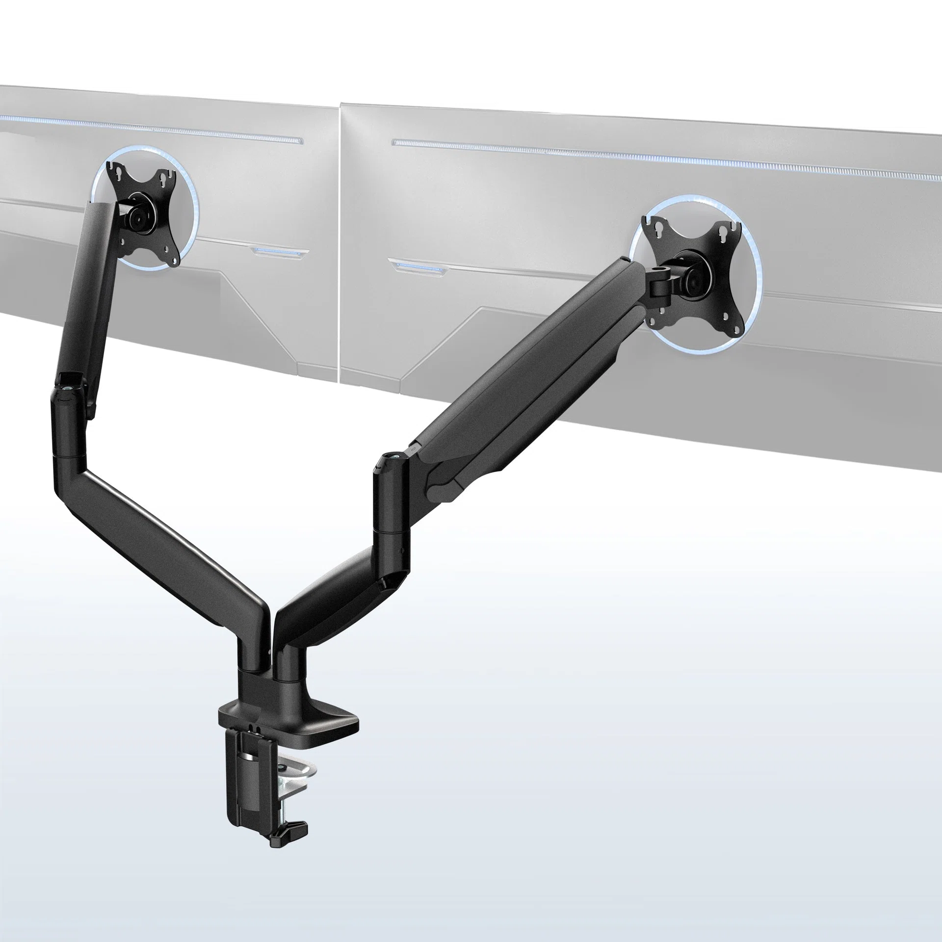 VIVO Pneumatic Arm Dual Ultrawide Monitor Desk Mount - Up to 40" Screens — Pneumatic Arm Dual Ultrawide Monitor Desk Mount - Up to 40" Screens — Product view