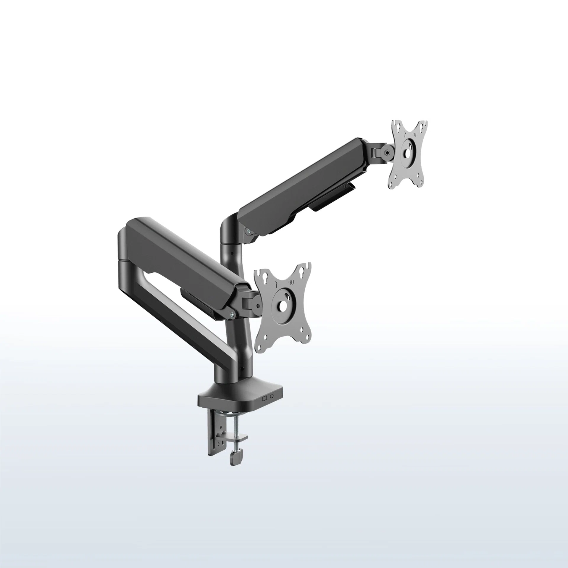 VIVO Pneumatic Arm Dual Ultrawide Monitor Desk Mount - Up to 35" Screens — Black — Product view