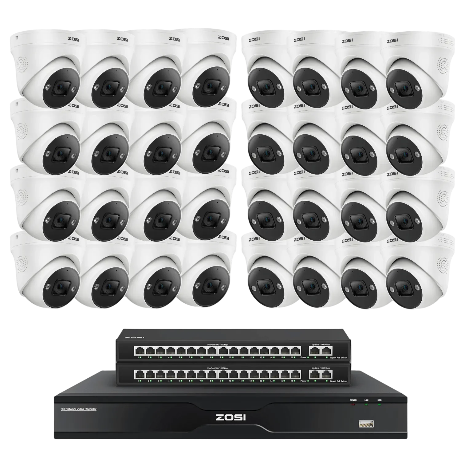 Security systems product — 1NR-328D4-US+1PC-2258HW-US*32+1PS-24G2-US*2