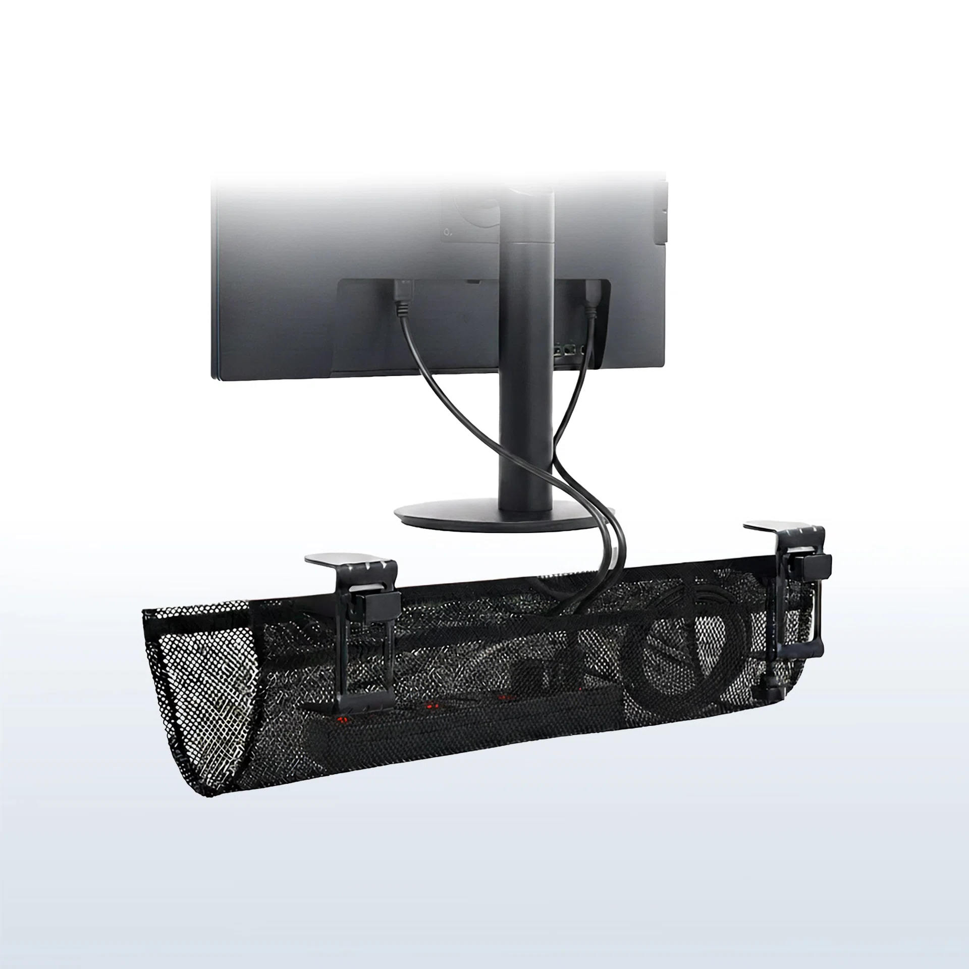 Clamp-on Under Desk Mesh Cable Management