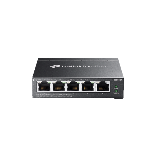 Omada 5-Port Gigabit Easy Managed PoE Switch with 4-Port PoE+, ES205GP