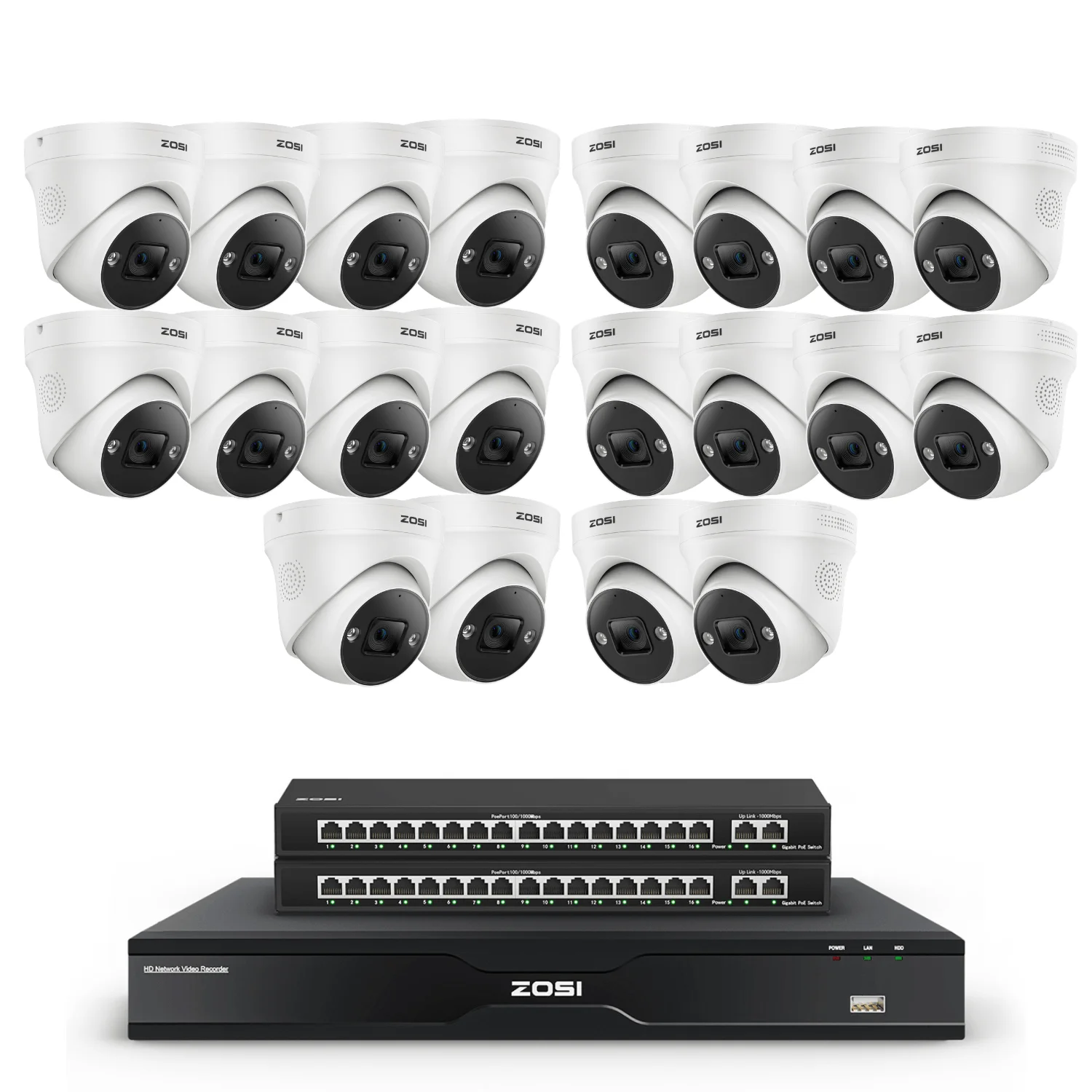 Security systems product — 1NR-328D4-US+1PC-2258HW-US*20+1PS-24G2-US*2